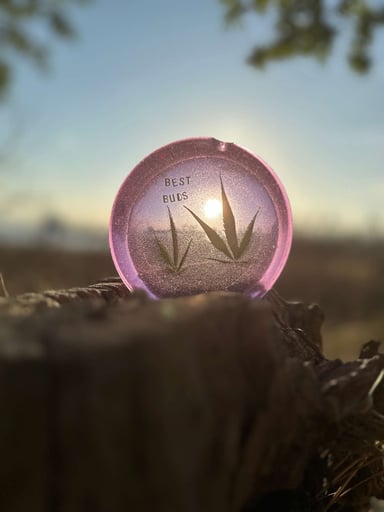 Preview pic of “Best Buds” Resin Tray in Grape Sparkle by Kissmyassh.trayp