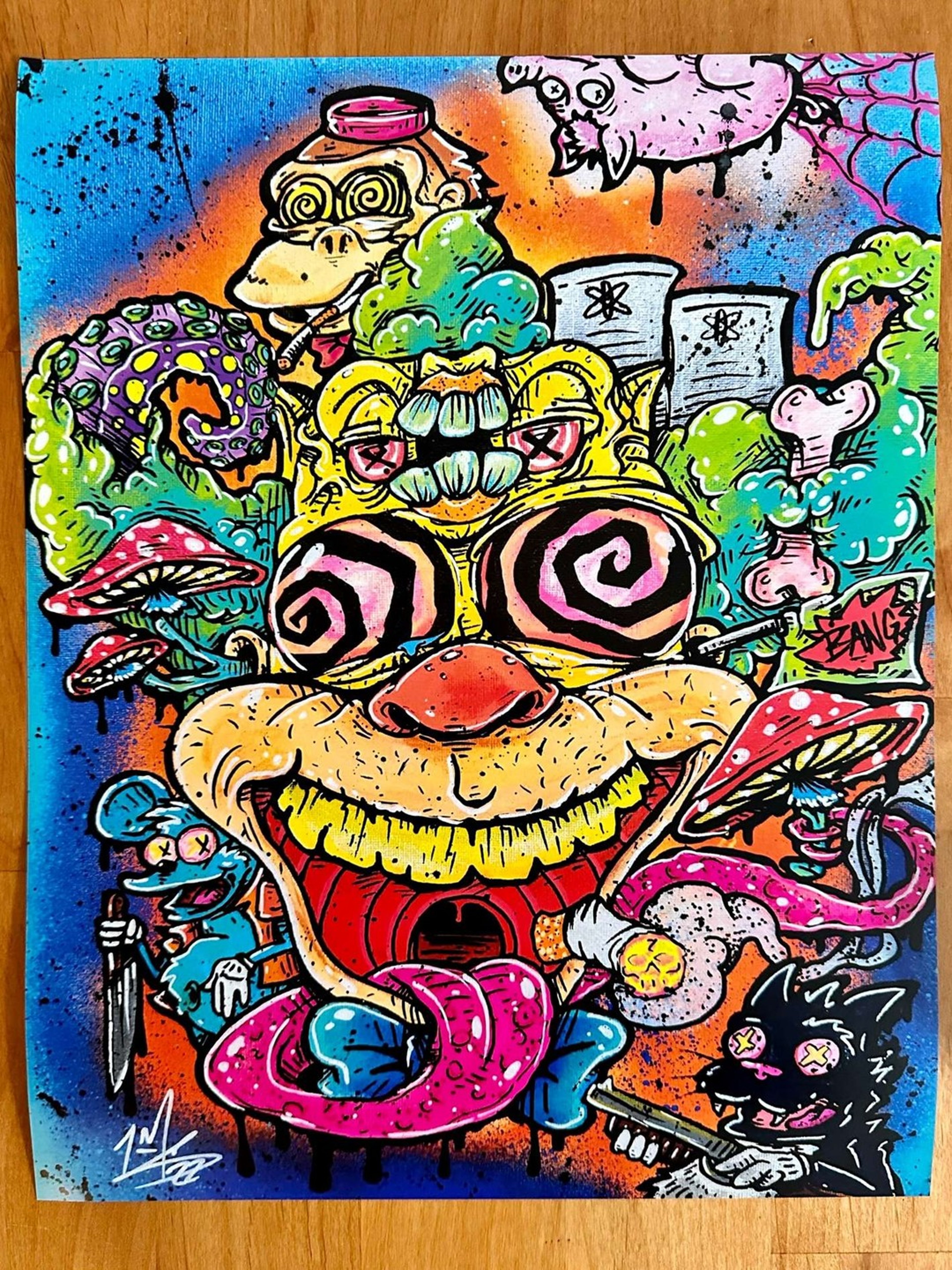 Preview pic of “Krusty got Clowned” Sold Out Limited Edition 11 x 14 print