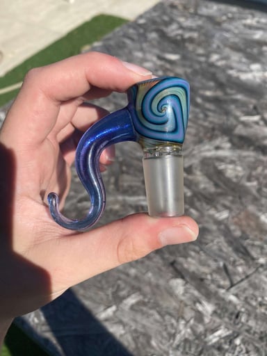 Preview pic of Worked Captain Hook glass art slide 18mm