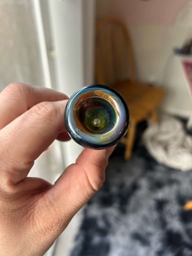 Preview pic of Amber Purple one hole push bowl 18mm