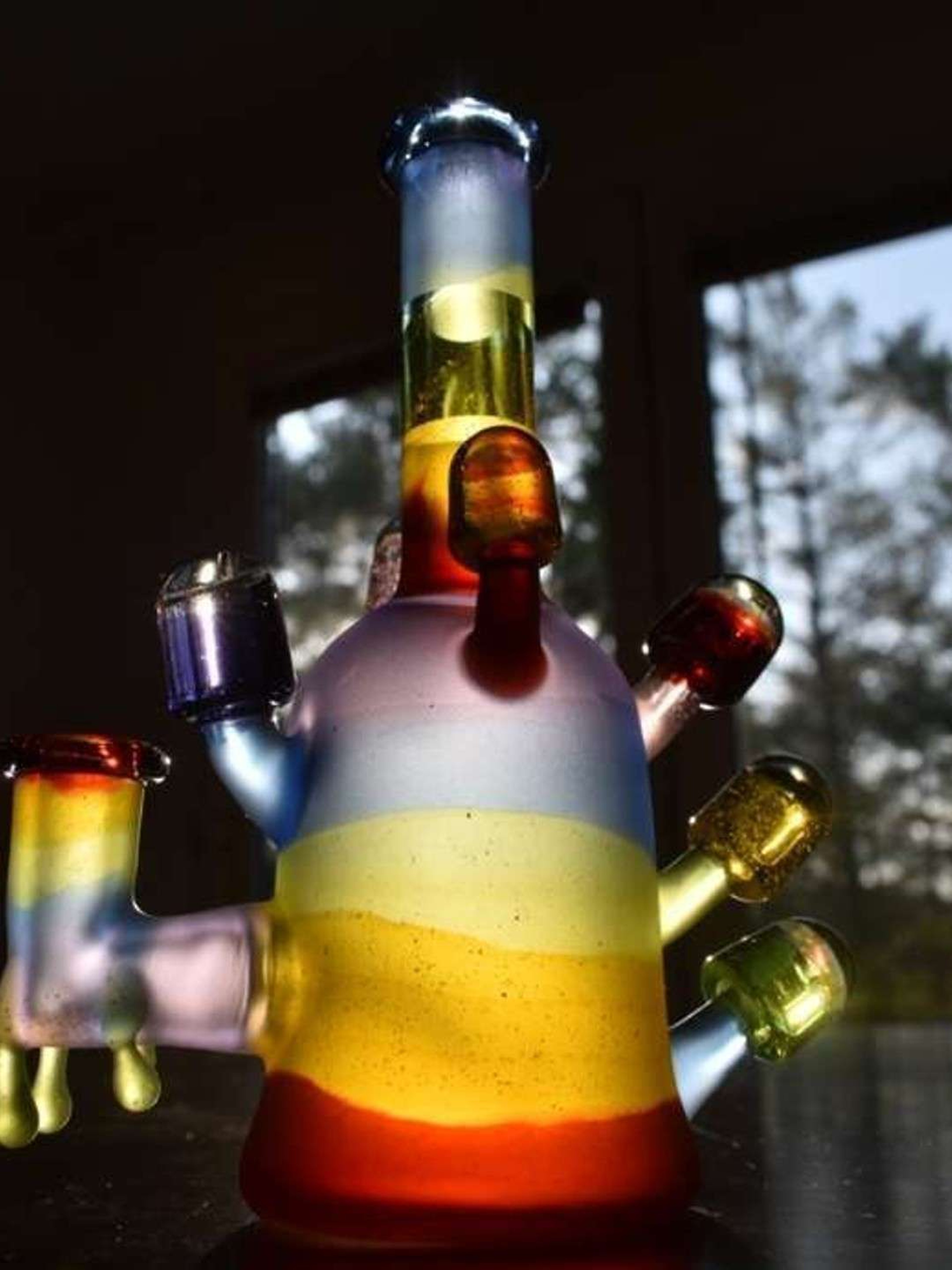 Justdewitglass - 7” Rainbow Mushroom Shredder by JDG image 0