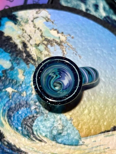 Preview pic of Rickert fully worked blues 18mm 1 hole slide