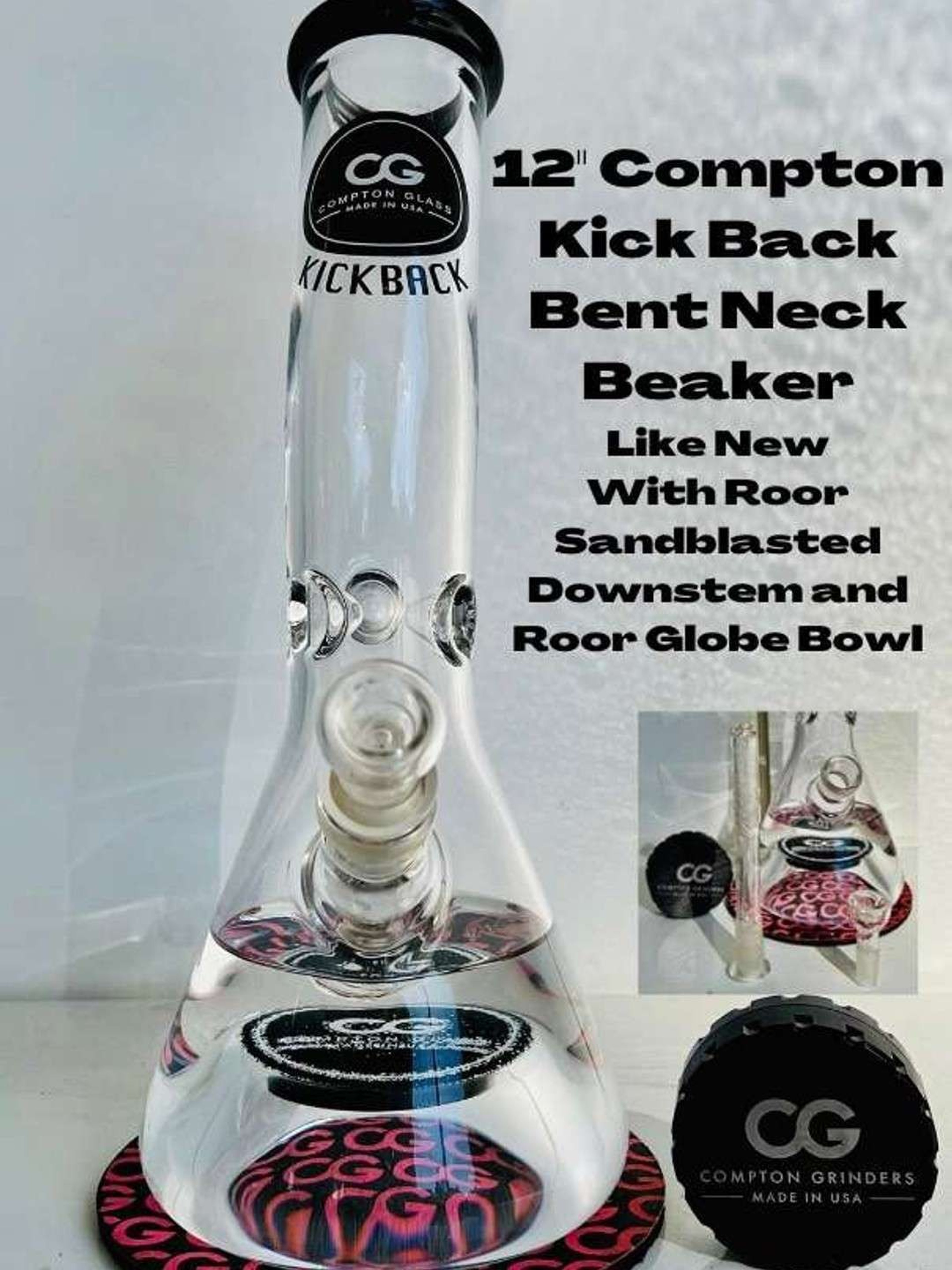 12” Compton Kick Back Bent Neck Beaker image 0