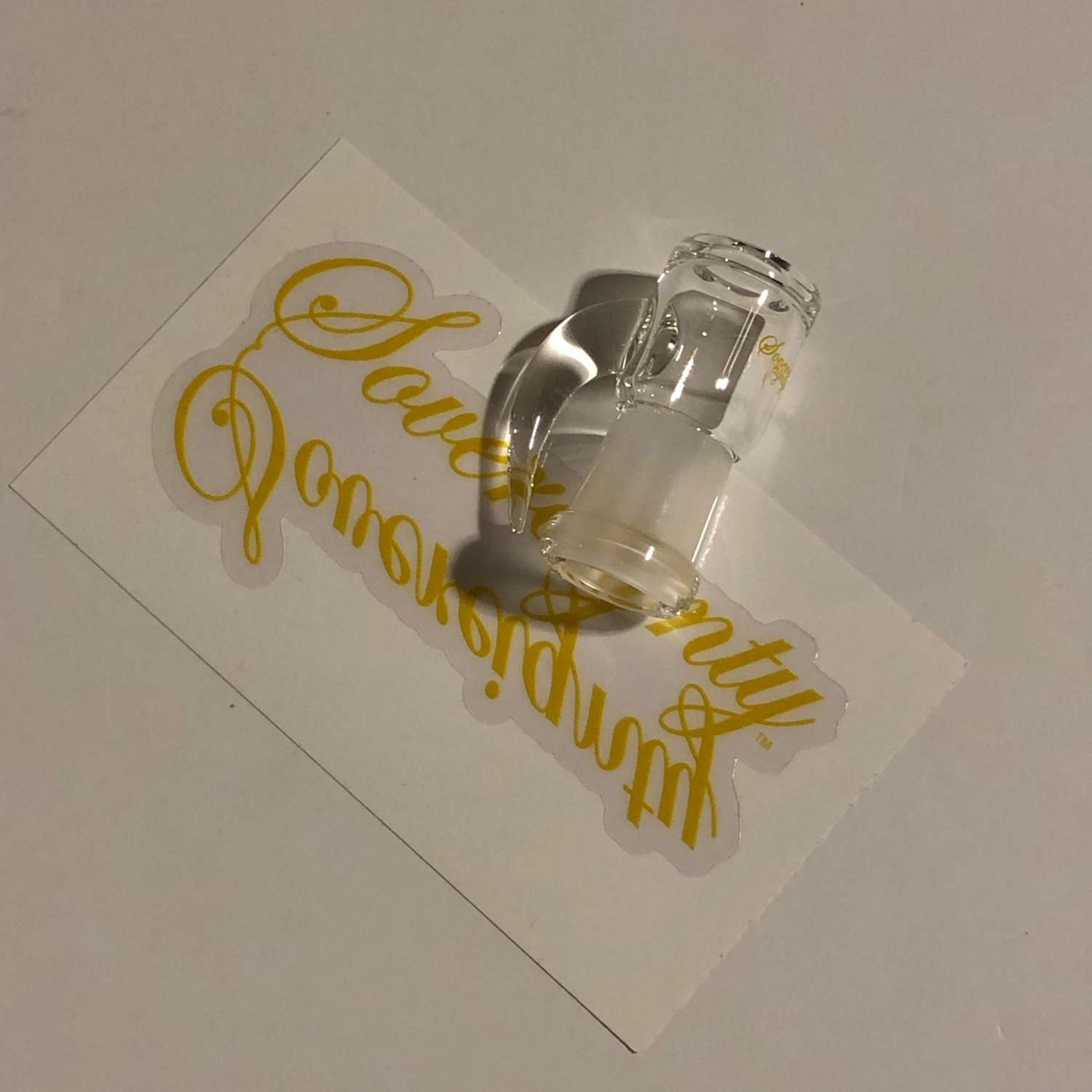 Sovereignty Glass 14mm Yellow Label Horned Dome and Sg Square Ashtray image 0