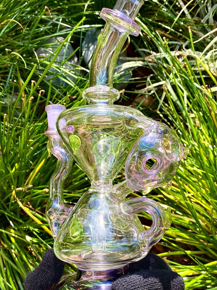 Purple Drippy Recycler 14mm Metrix Glass Image 2