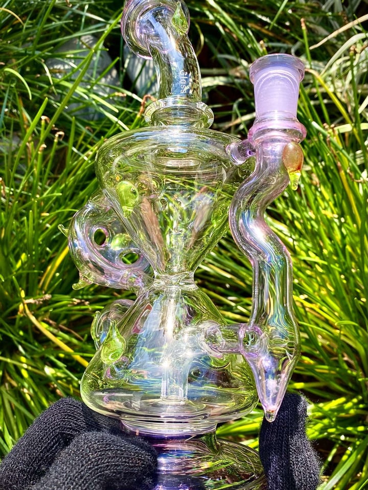 Purple Drippy Recycler 14mm Metrix Glass Image 3