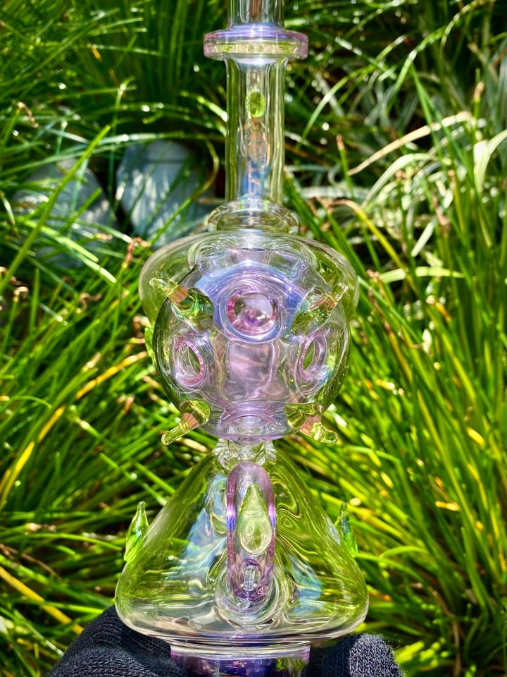 Purple Drippy Recycler 14mm Metrix Glass Image 4
