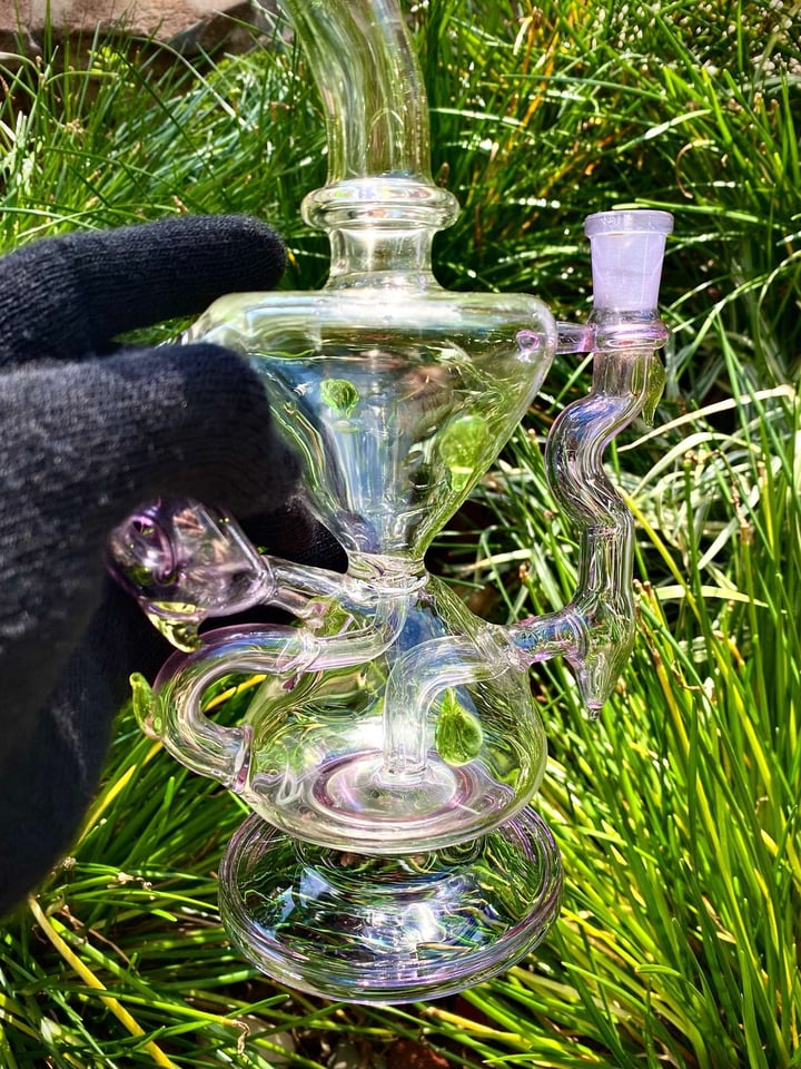 Purple Drippy Recycler 14mm Metrix Glass Image 5