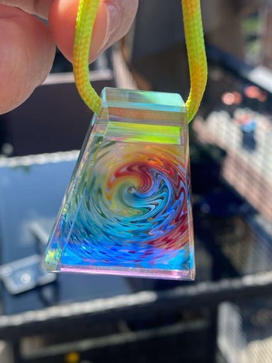 Preview pic of Boro Barto Rainbow Dichrioc Wigwag Pendant