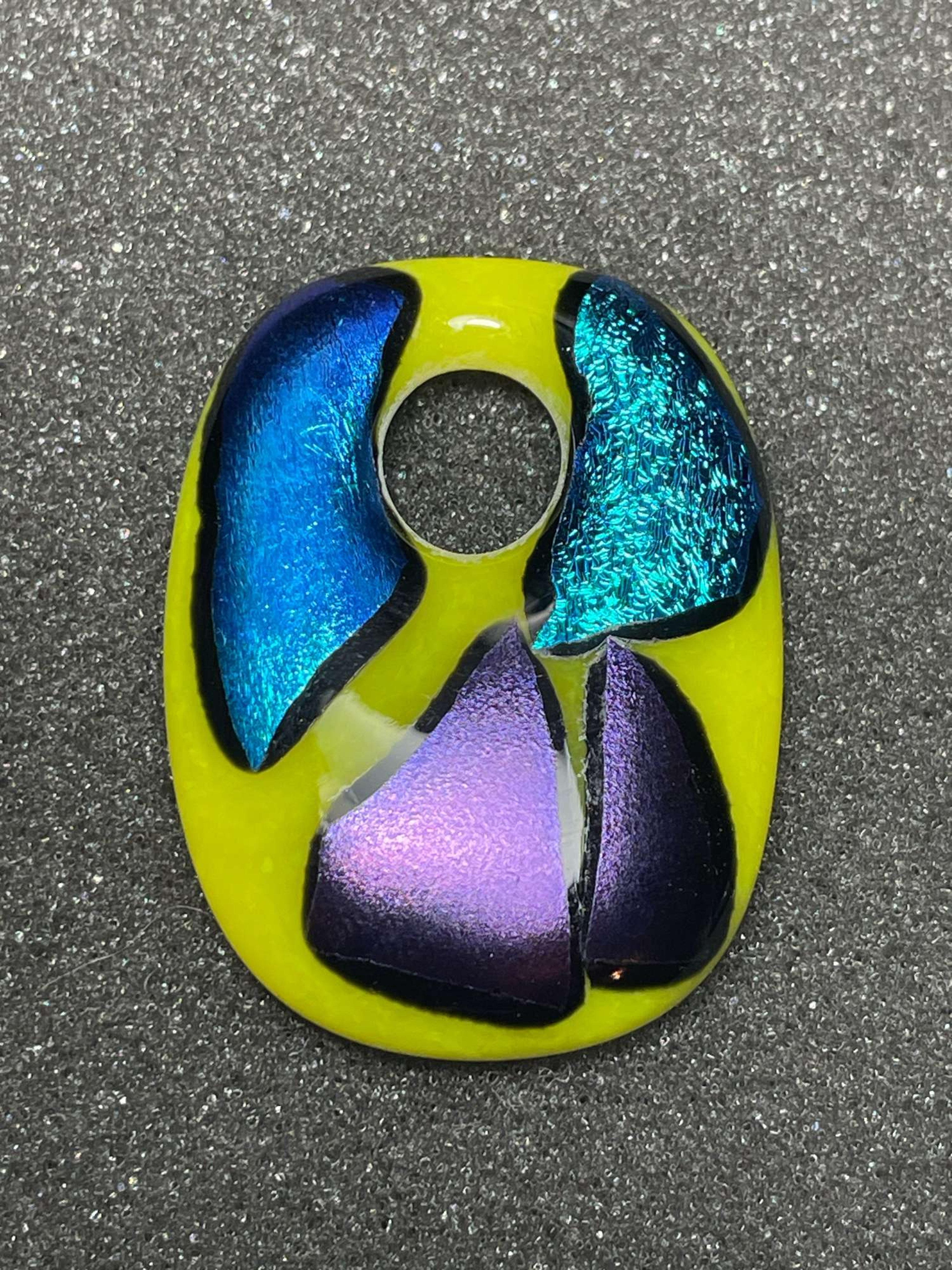 Dichroic fused glass pendant image 0