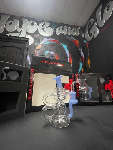 Preview pic of Bear Quartz Cycler Rig with Hybrid Pro Nail, V2 Disk Spinner and pearls