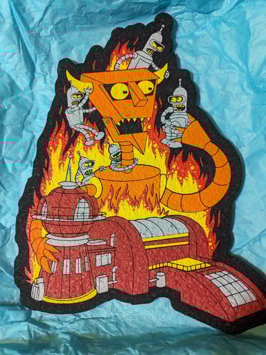 Preview pic of Futurama Bender robot devil moodmat dark mountain cult 10/10 new
