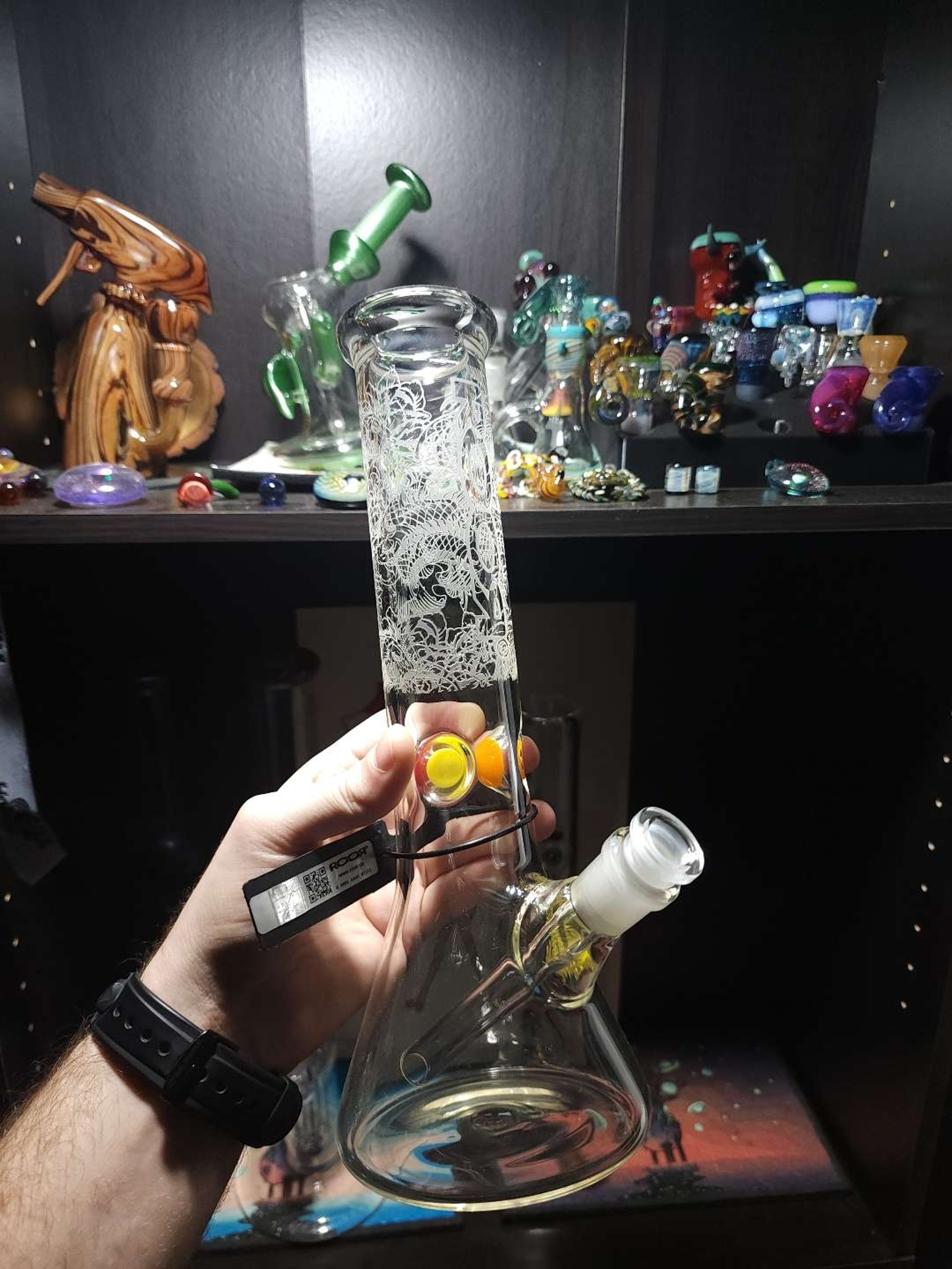 Preview pic of Koi Fish Etched RooЯ Beaker