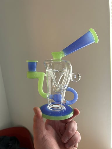 Preview pic of StevieP Klein Recycler with Faceted Marble with encased Opal