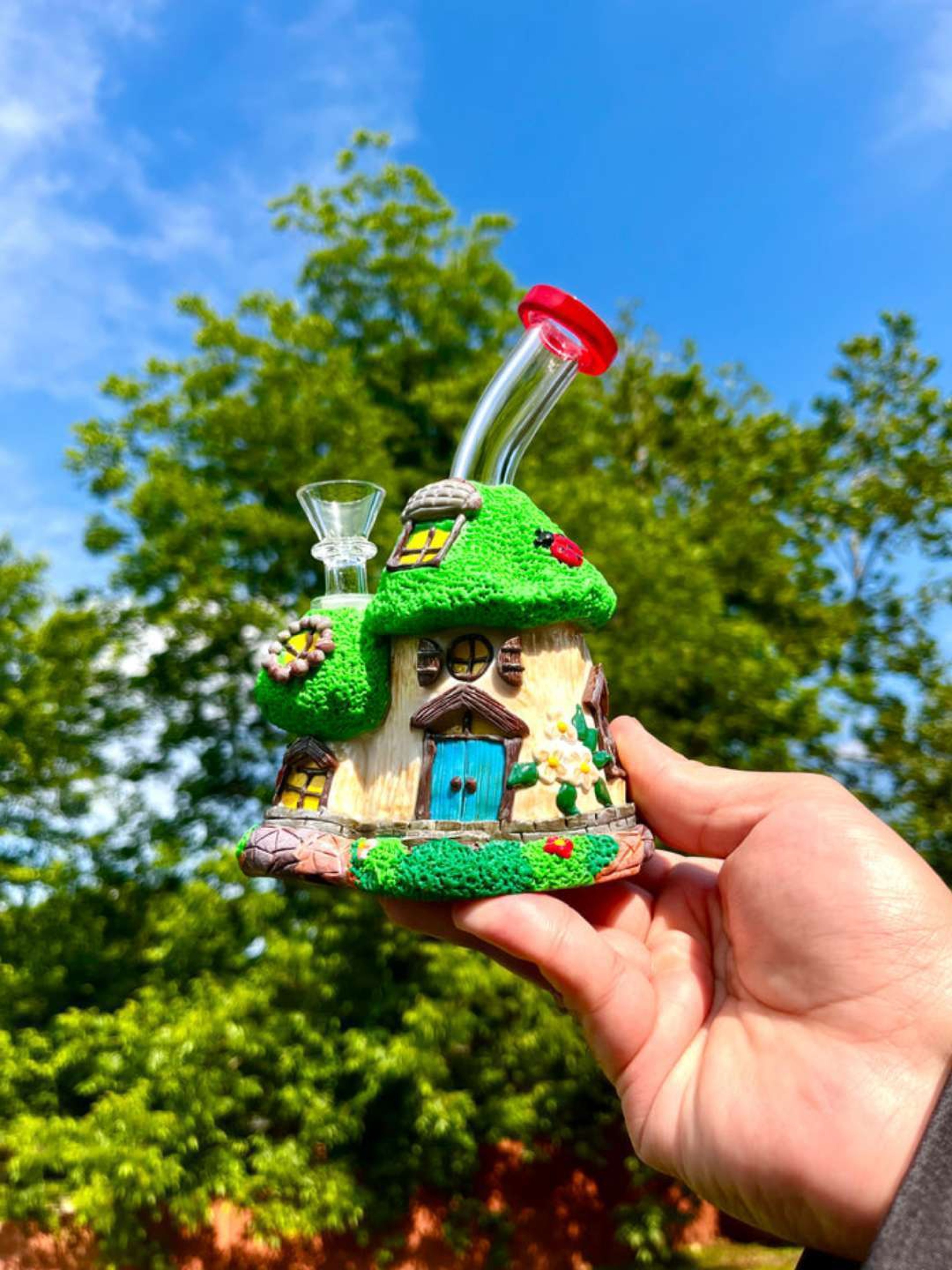 Mario House Glass Ceramic Bubbler image 0
