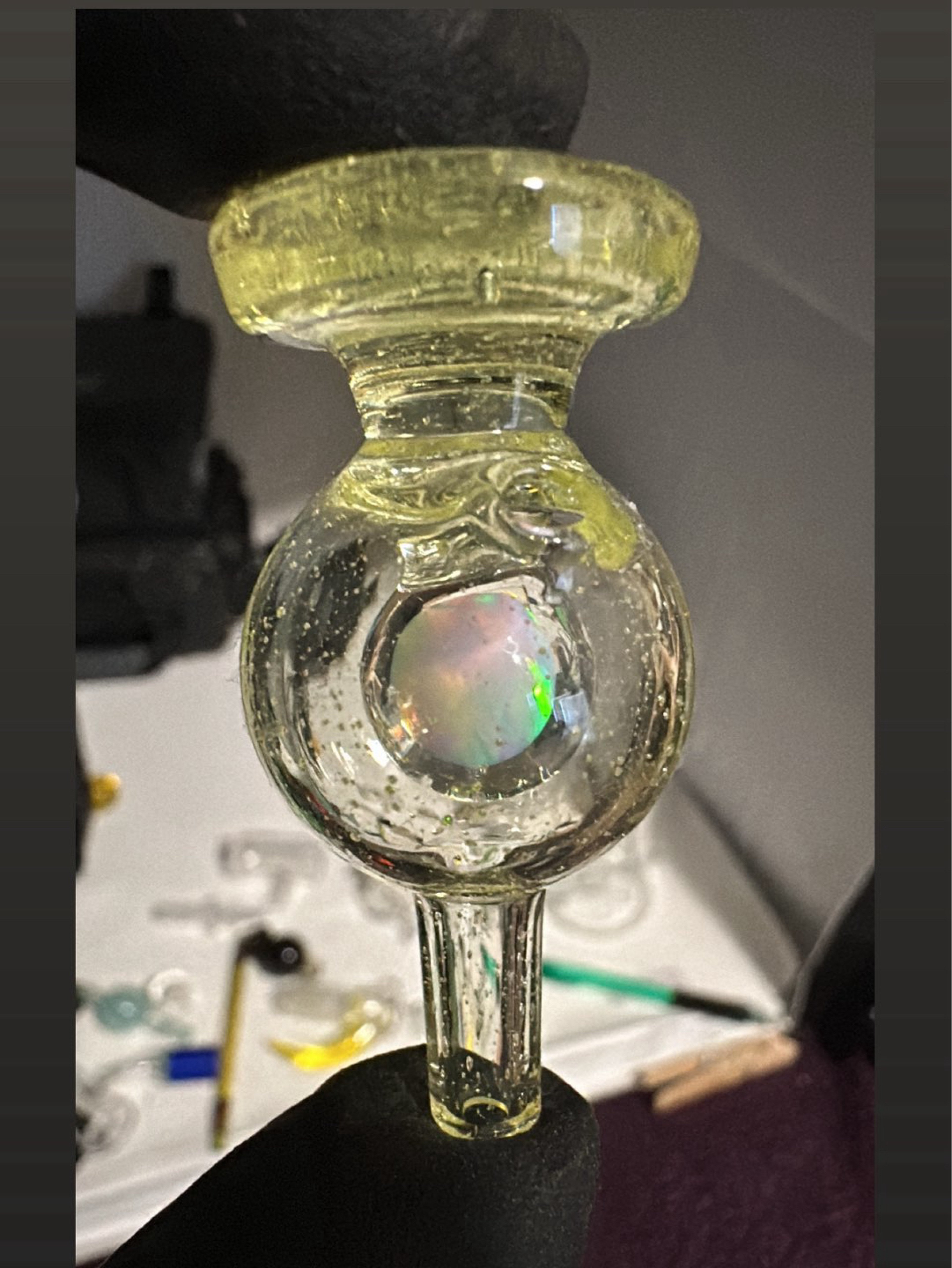 Soup Glass cap in CFL Nova with 7mm opal image 0