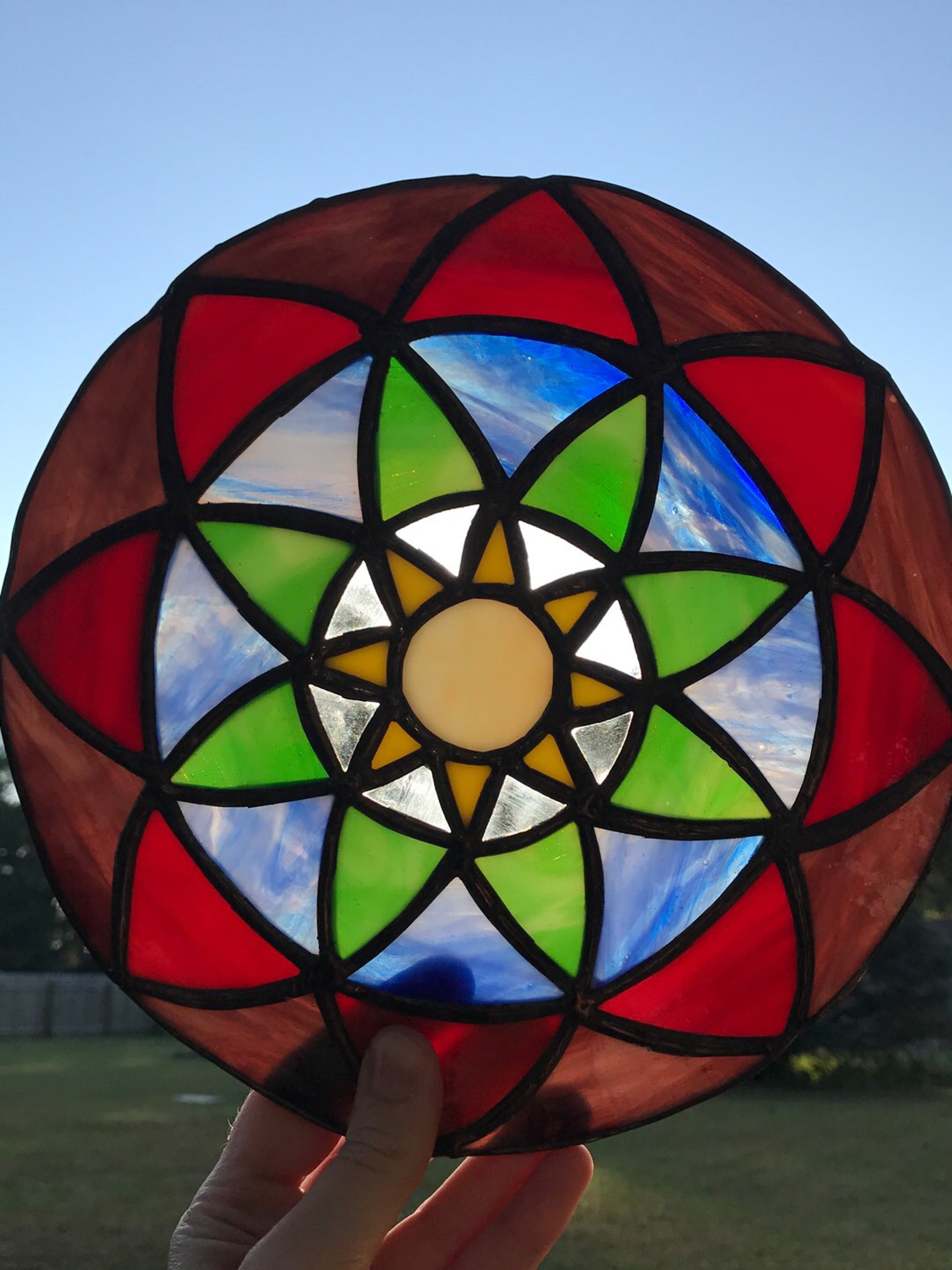 Preview pic of Mandala Stained Glass Panel