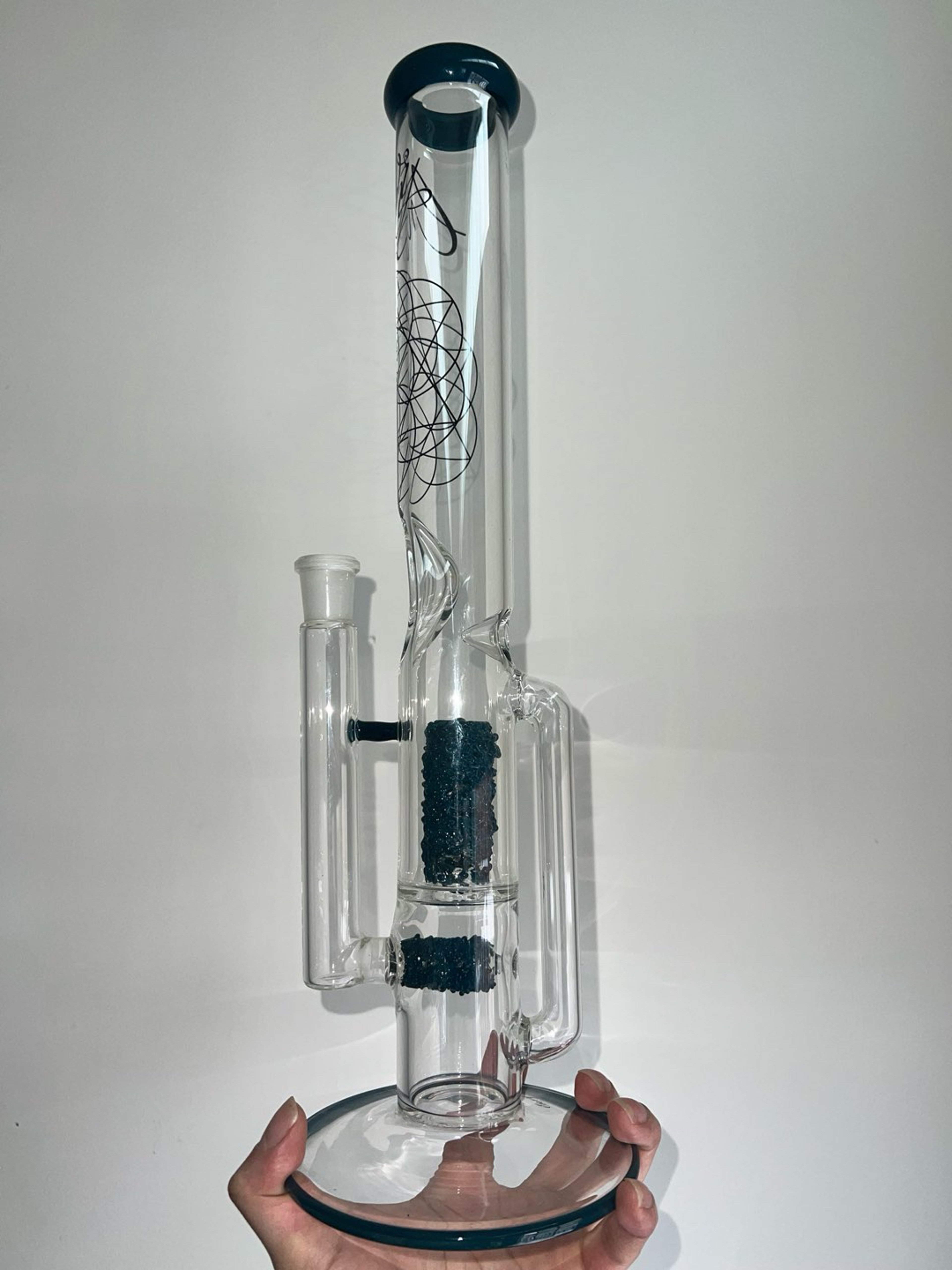 Envy Glass Peacock Pop Rocks Recycler 18mm image 0