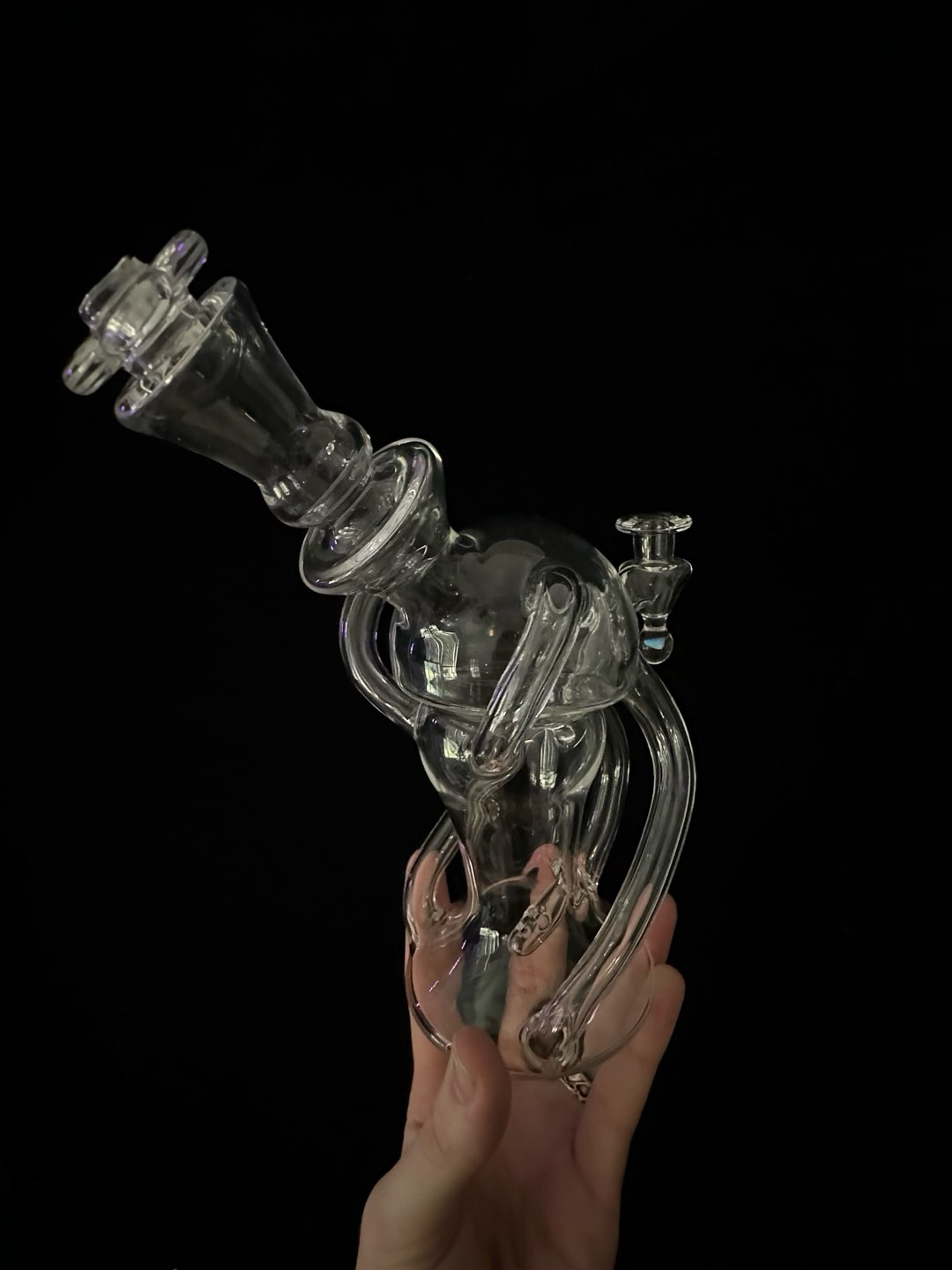 10mm Marcus P clear Recycling Bubbler with Opal image 0