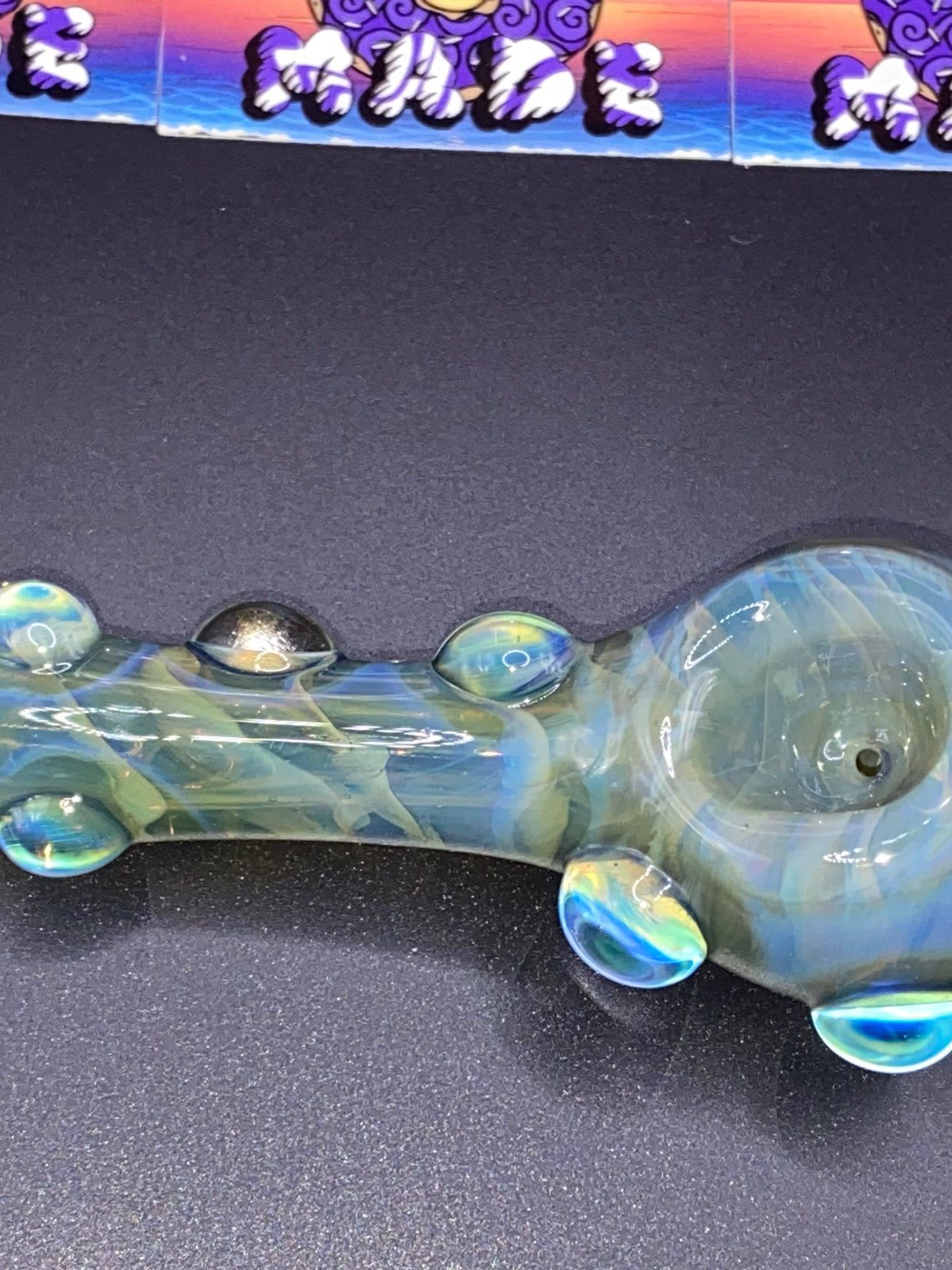 Preview pic of Competitive Glass Egyptian Blue Pipe