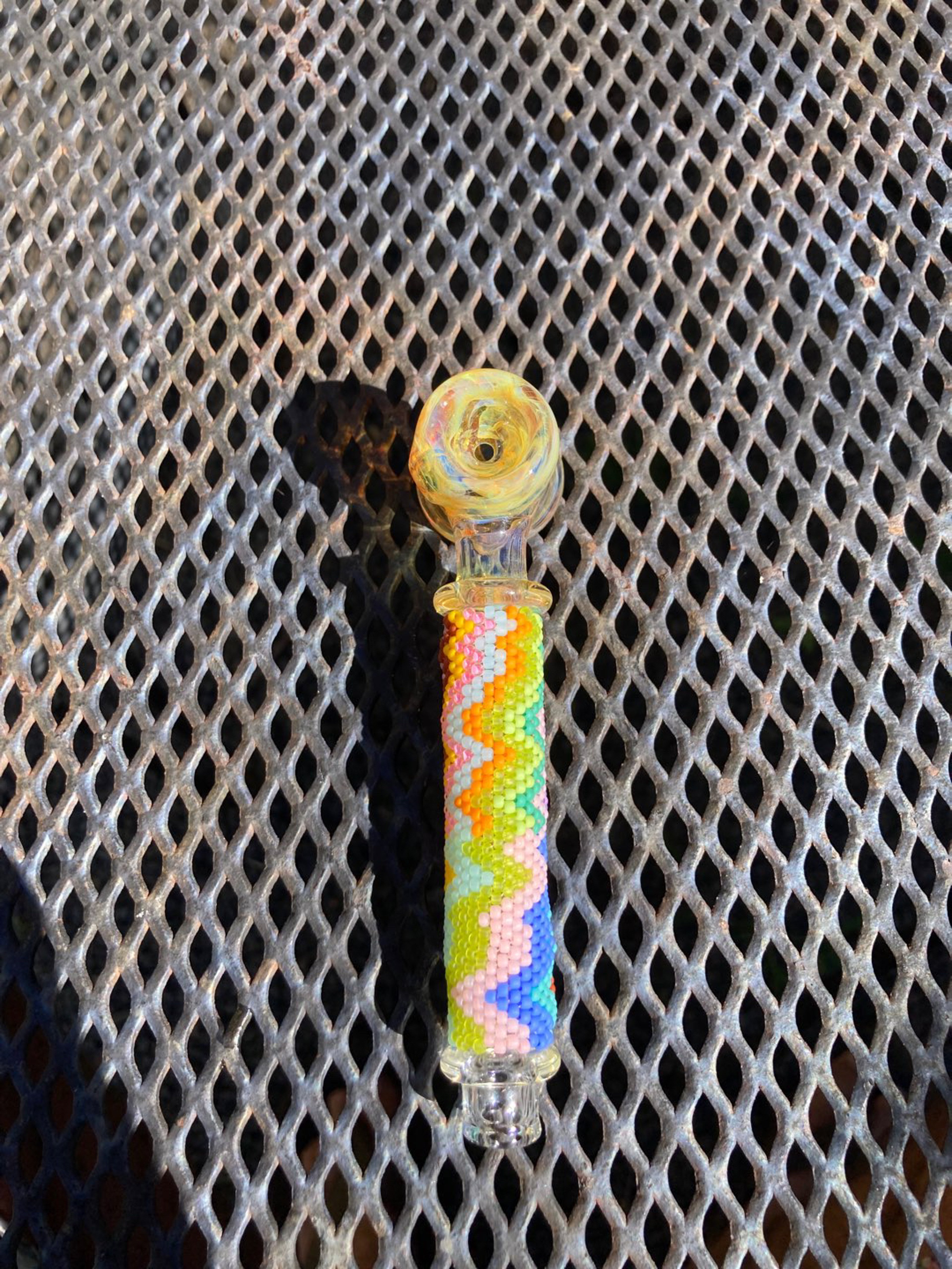 Hammer pipe with glass beads image 0