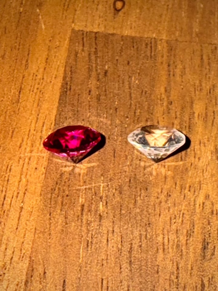 Ruby Pearl Co Red & Clear Diamond Pair Image 1