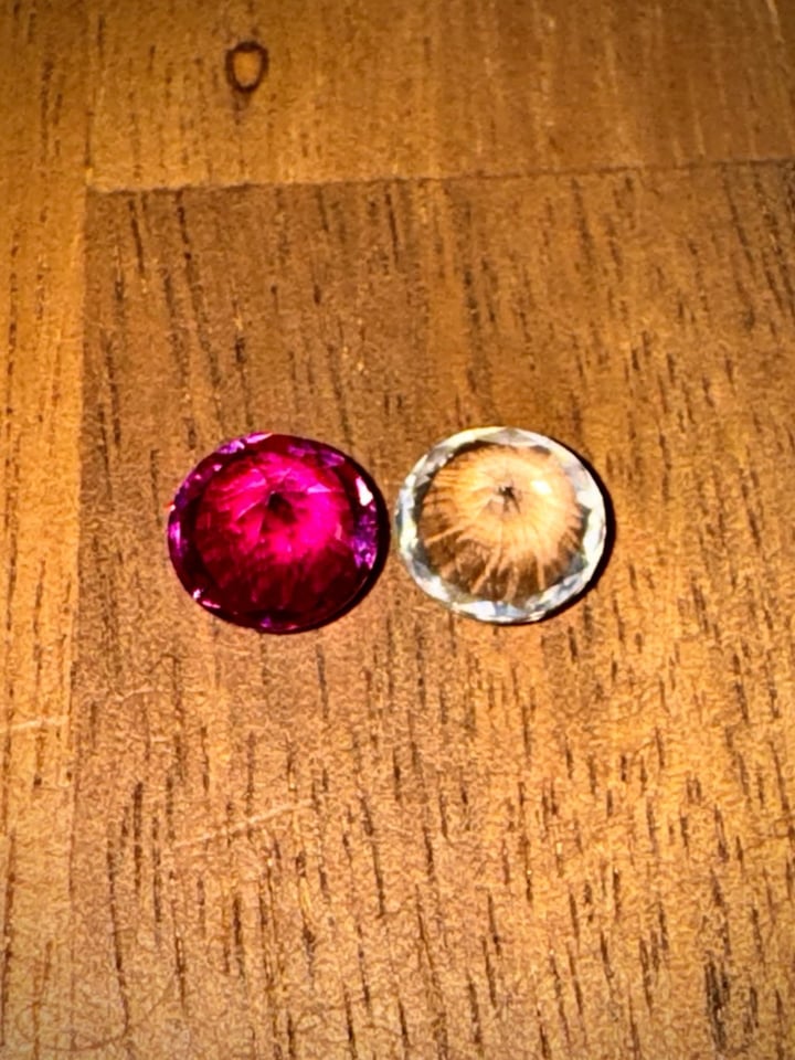 Ruby Pearl Co Red & Clear Diamond Pair