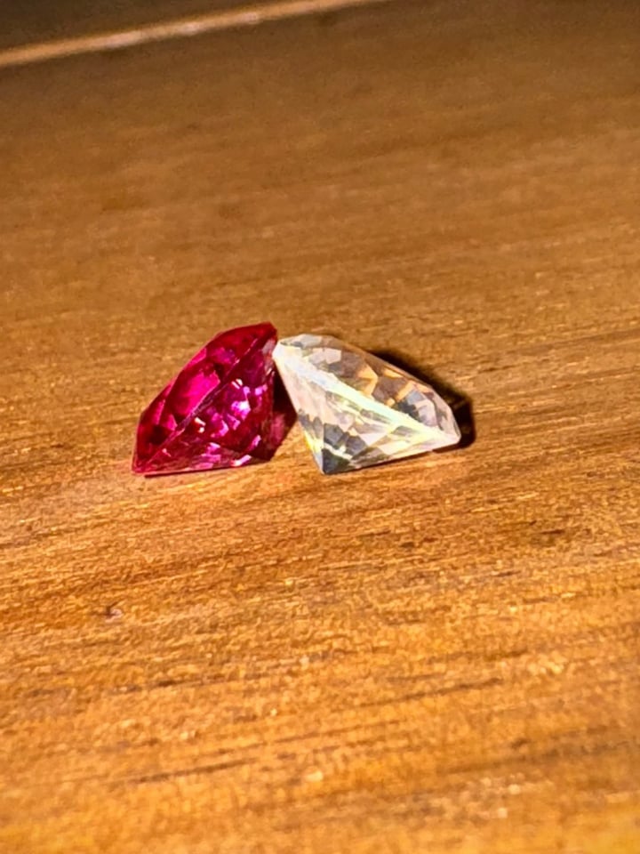 Ruby Pearl Co Red & Clear Diamond Pair Image 3