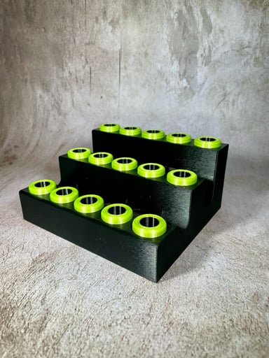 Preview pic of Black & Green Silk 15 Slot Display (Pick your color and size)