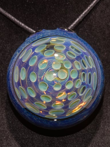 Preview pic of Lotus Pod Pendant | Sparkle Shooting Star | Hollow Honeycomb | Fumed Blue Pendant #6