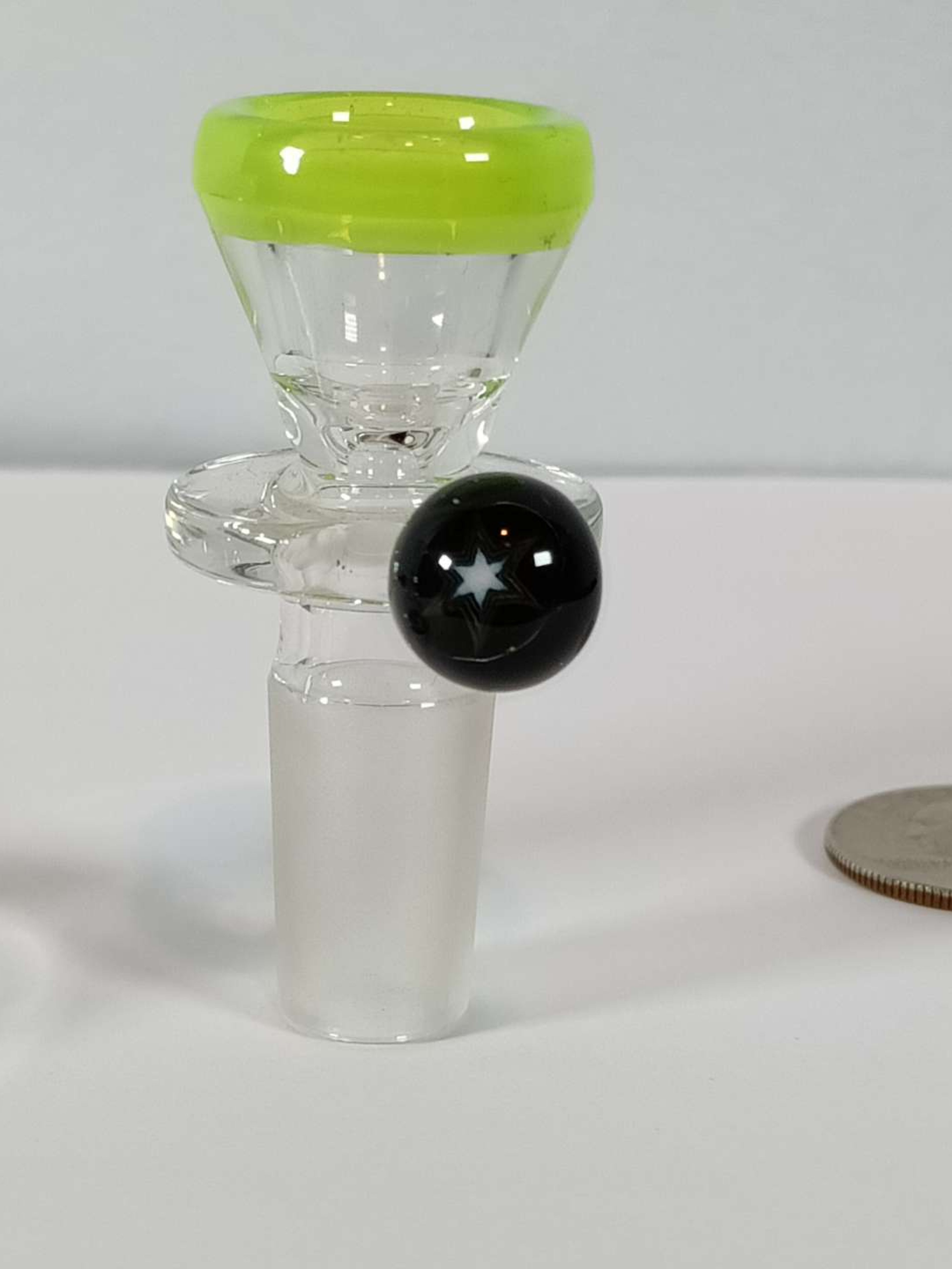 Preview pic of USA Artist Made Slide (unknown) with green slyme accent and star milli encasement