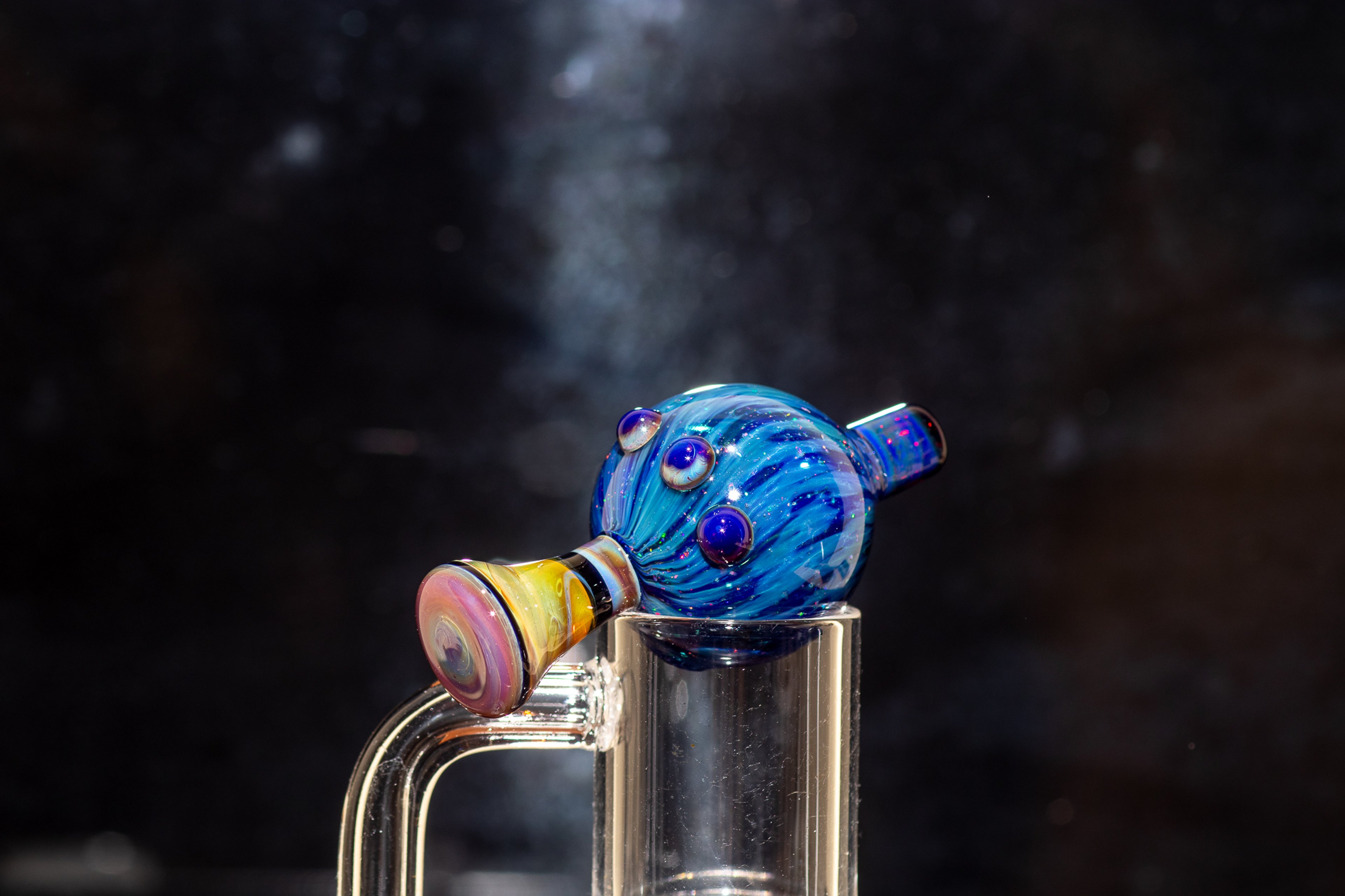 Crushed Opal Carb Cap | Fits 25mm Quartz Bangers | Amber Purple Bubble Cap | 25mm Slurper Cap #14 image 0