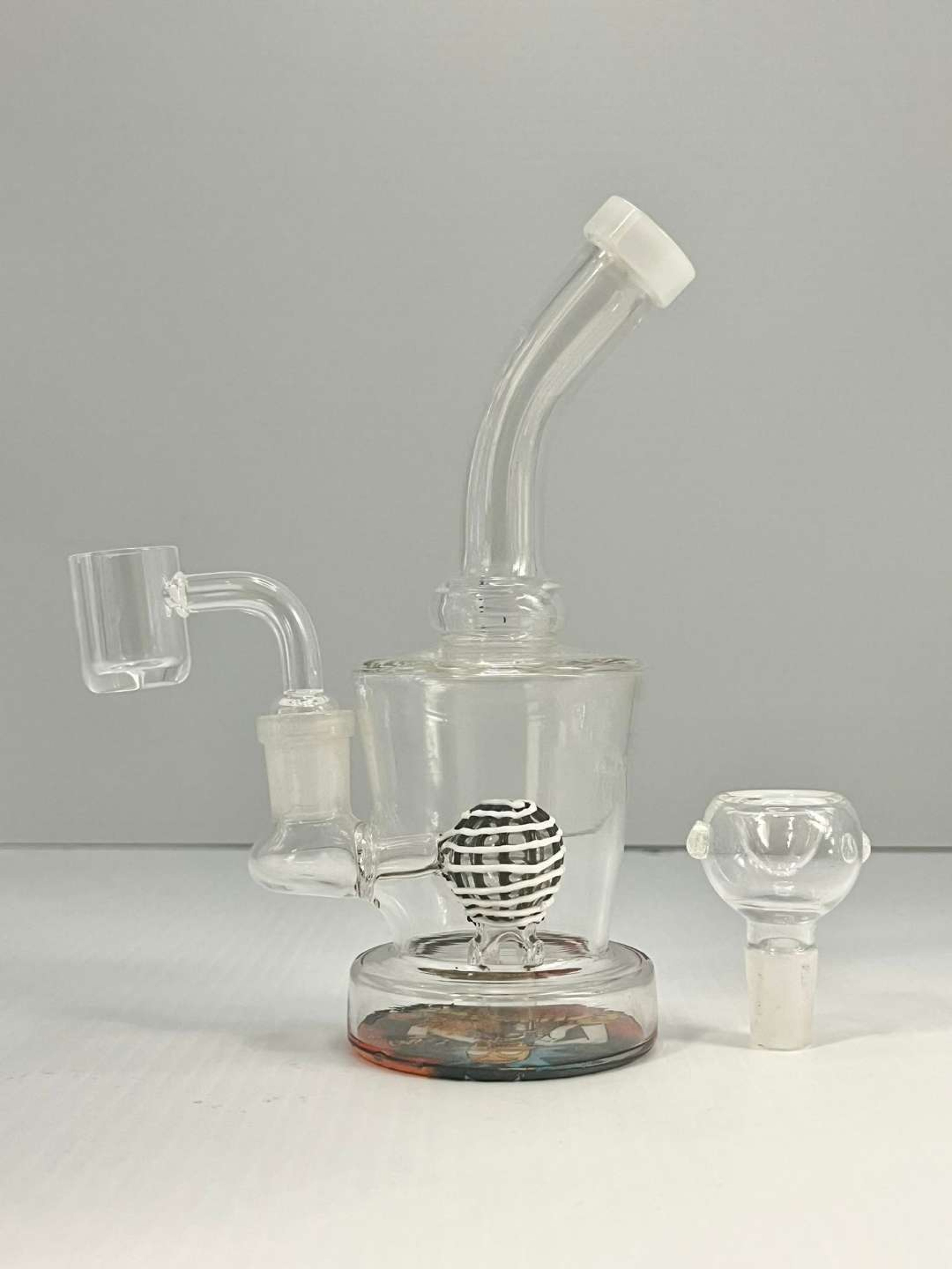 7" Beautiful White Transparent Glass Rig image 0