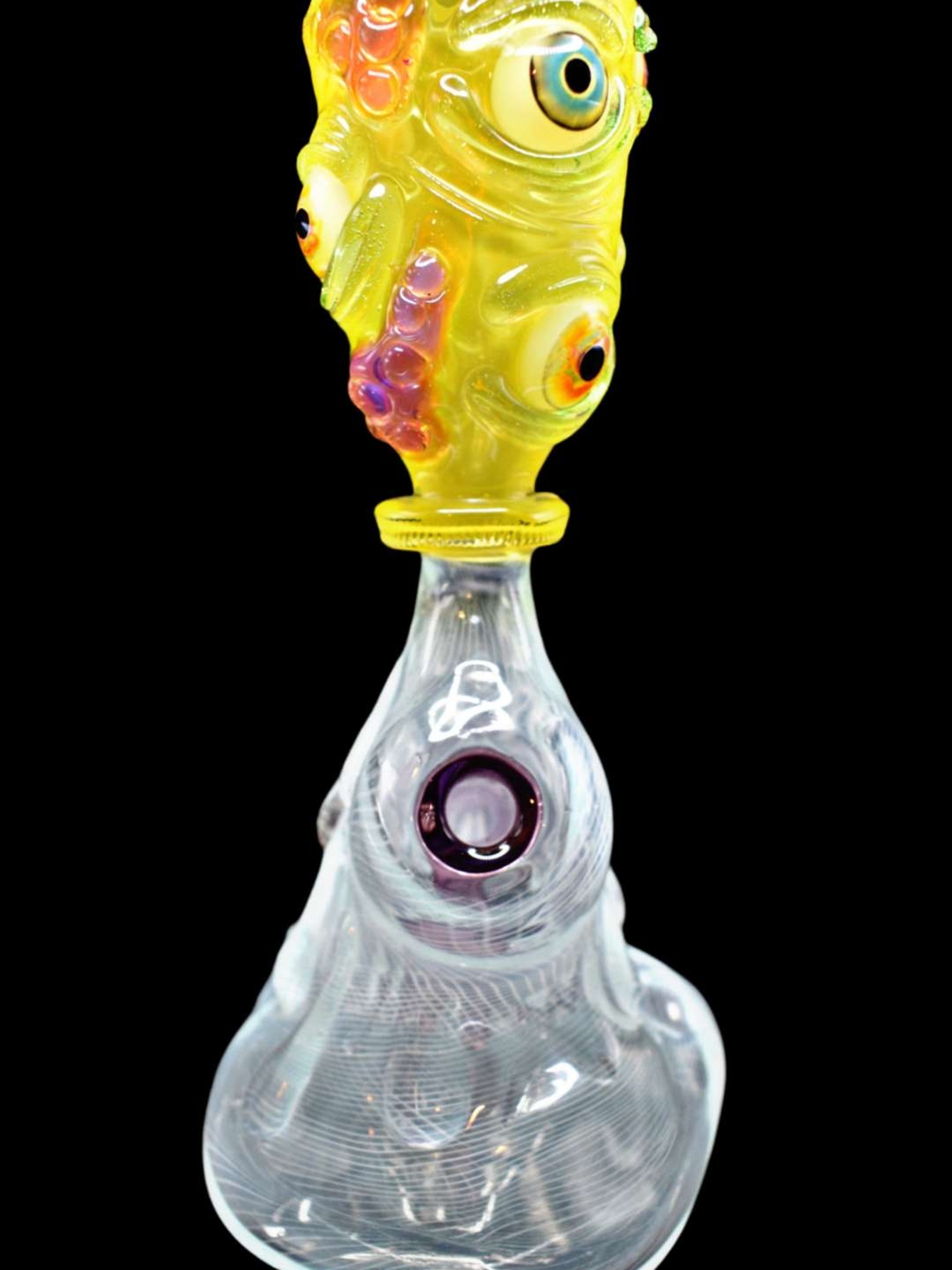 Preview pic of Pirattglass UV Soul Pour Rig with UV Eye Marble