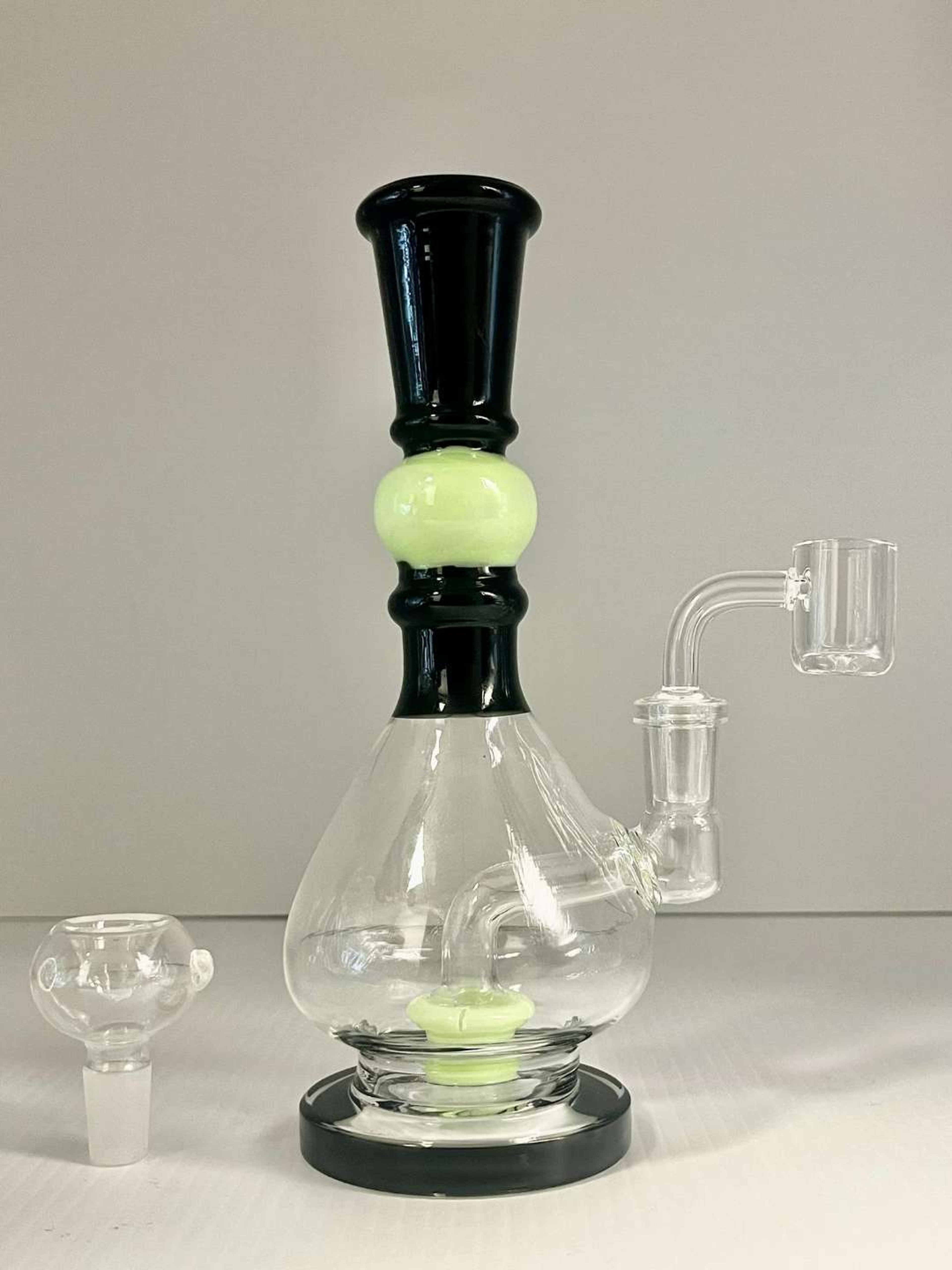 Neon yellow and Black Transparent Glass Rig image 0