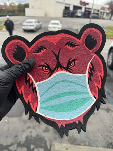 Preview pic of Covid mask bear quartz mat