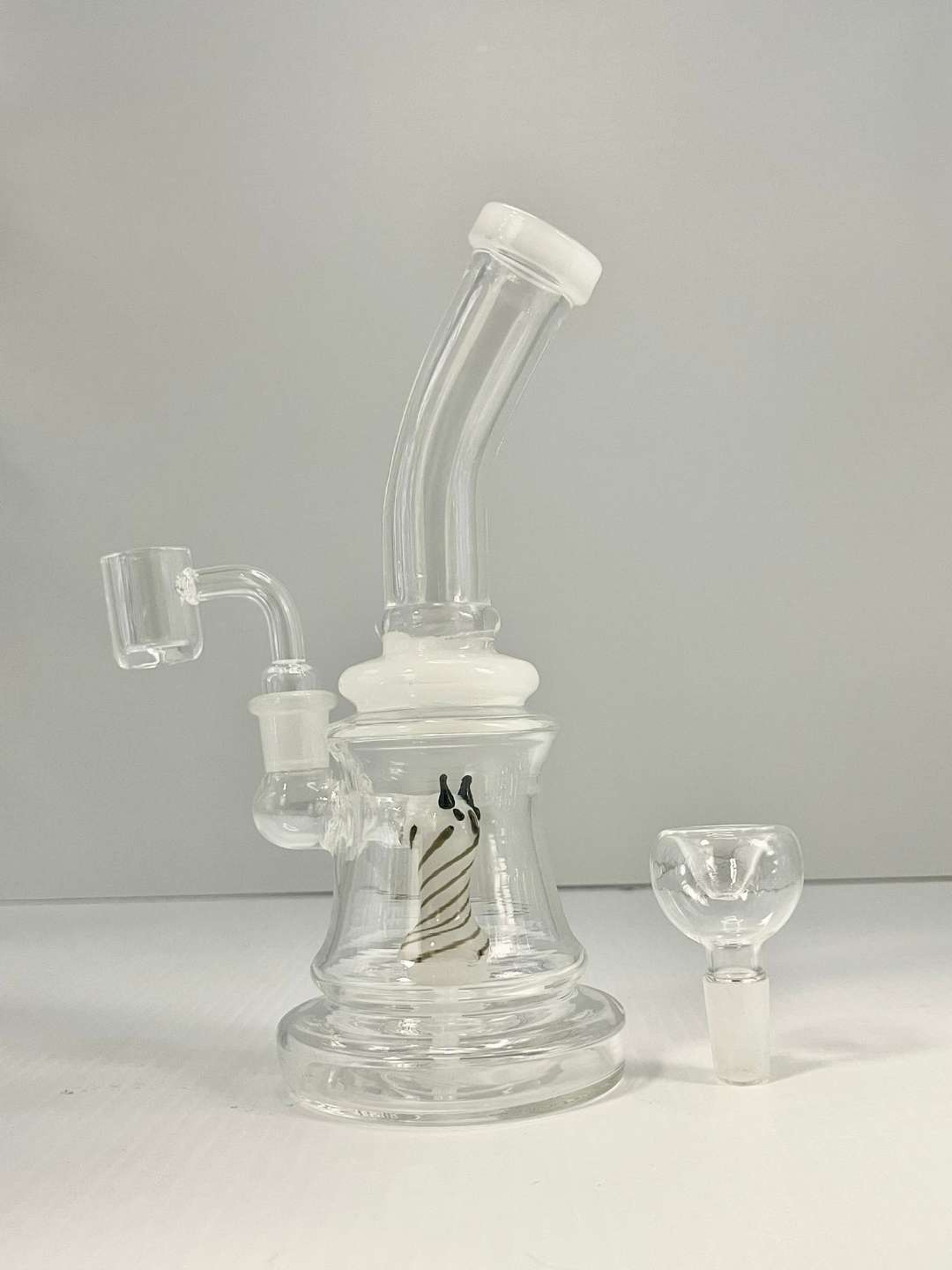 White and Chocolate Brown Beautiful Glass Rig image 0