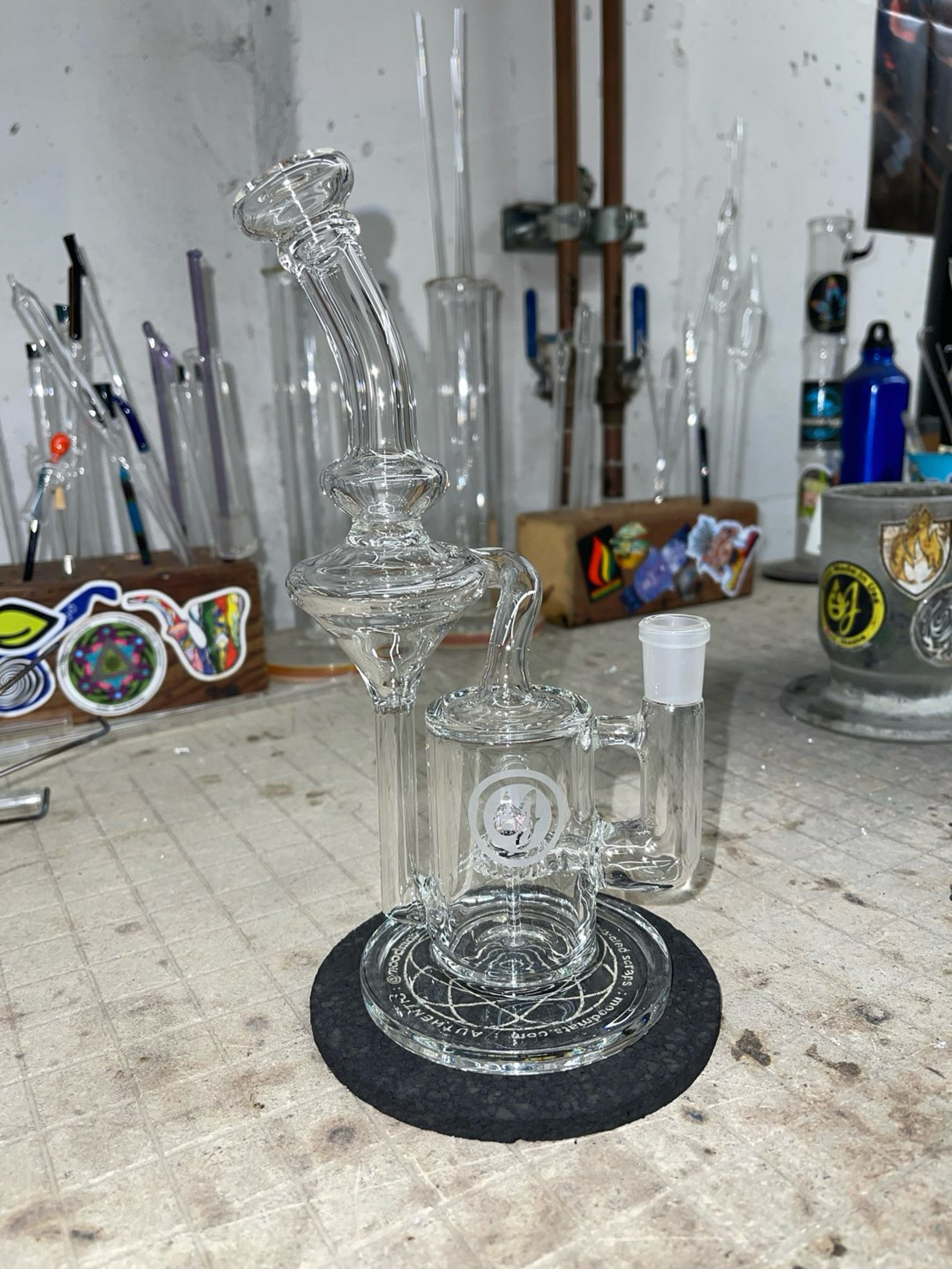 Recycler shower head crushed opal marble on perc image 0