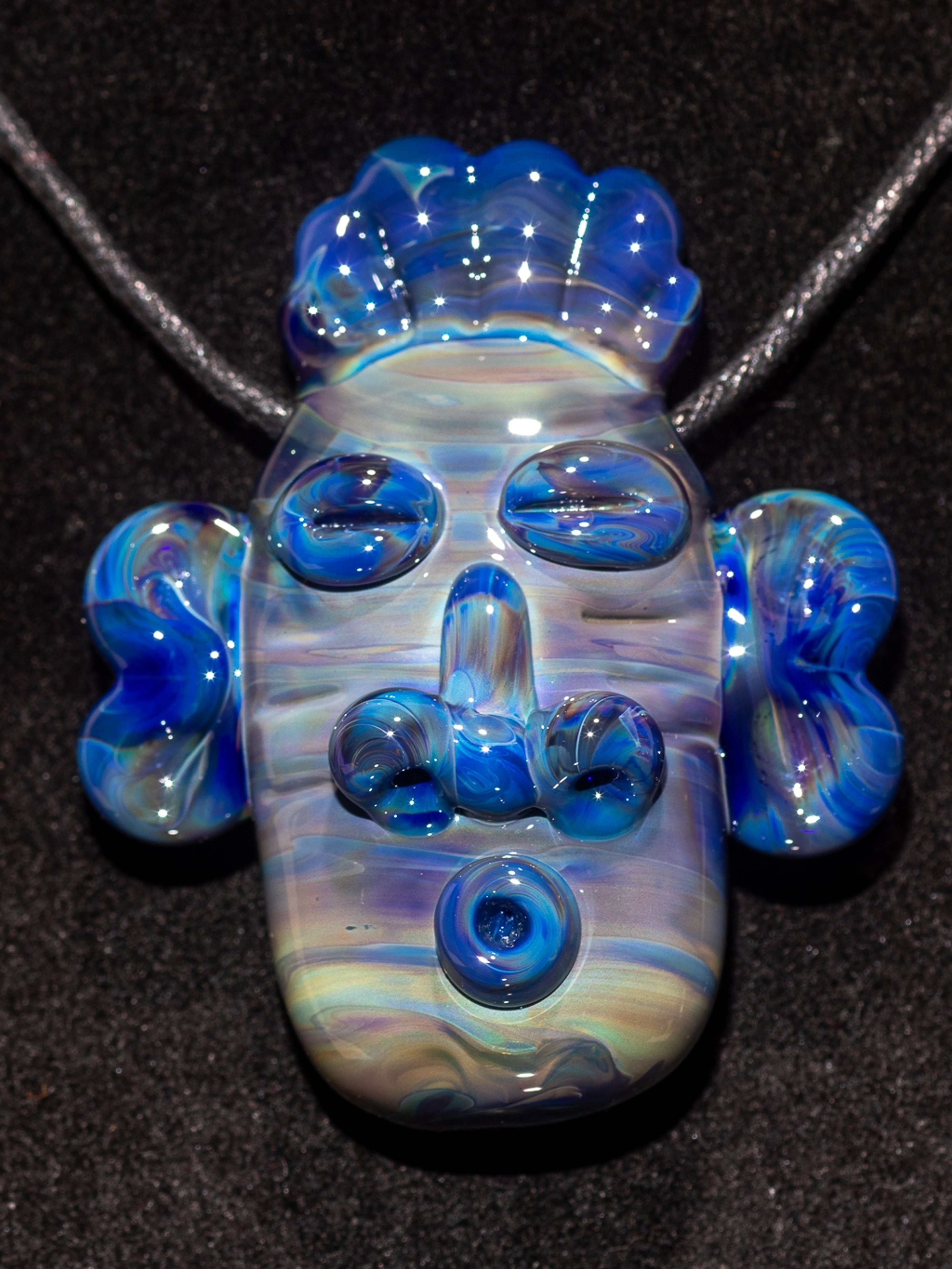 Glass Tiki Pendant | Sculpted Moai Necklace | Tiki Bar Jewelry Accessories | Easter Island Borosilicate Pele Totem Talisman |
#3 image 0