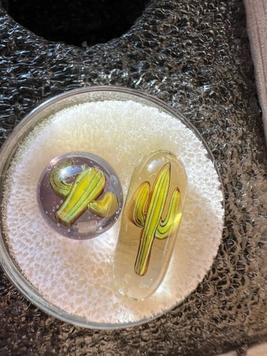 Preview pic of @middleton_glassworks Cactus Milli Slurper Valve Marble & Pillar