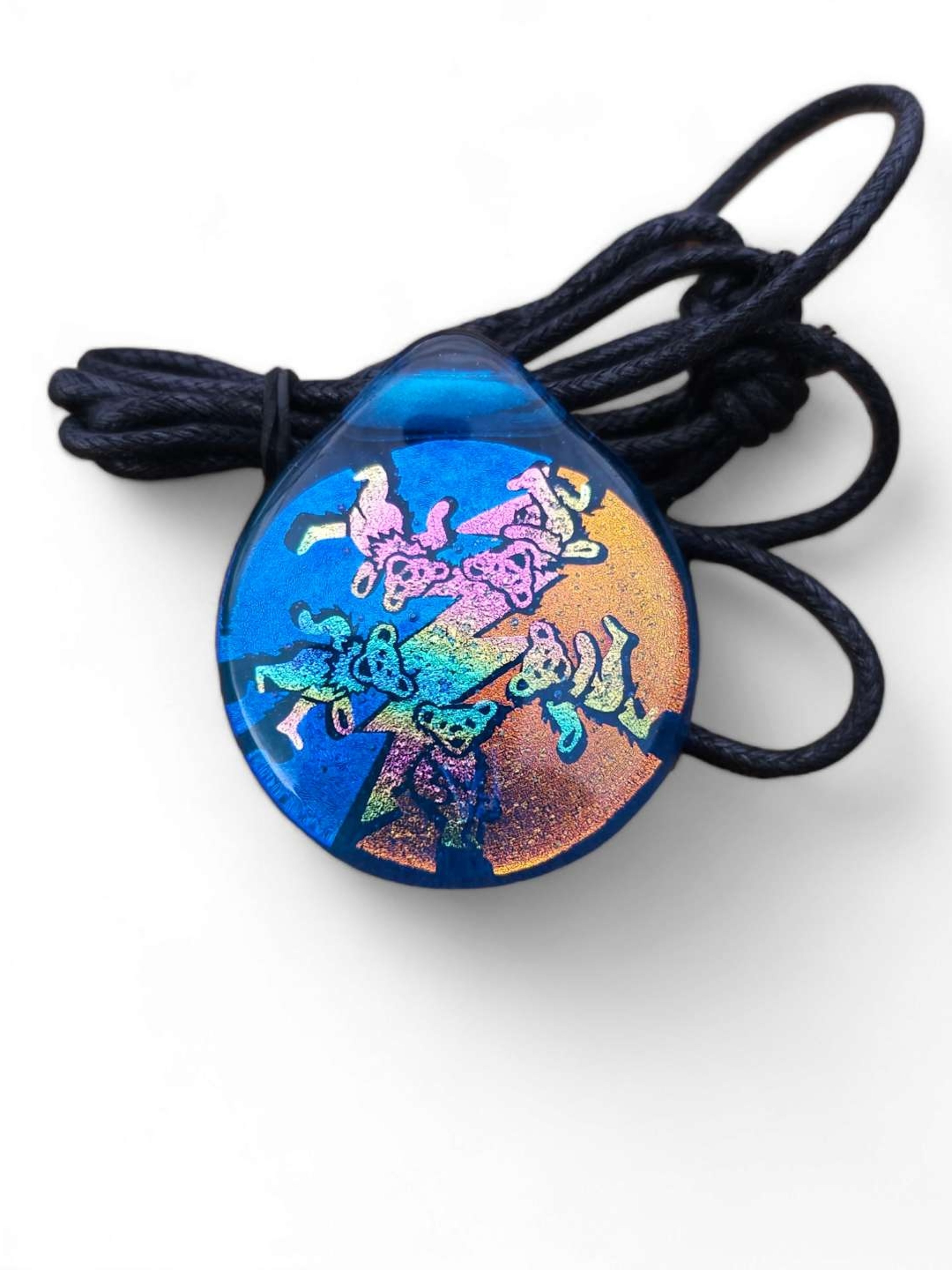 Preview pic of Dancing Bears Blue Layered Dichro Pendant