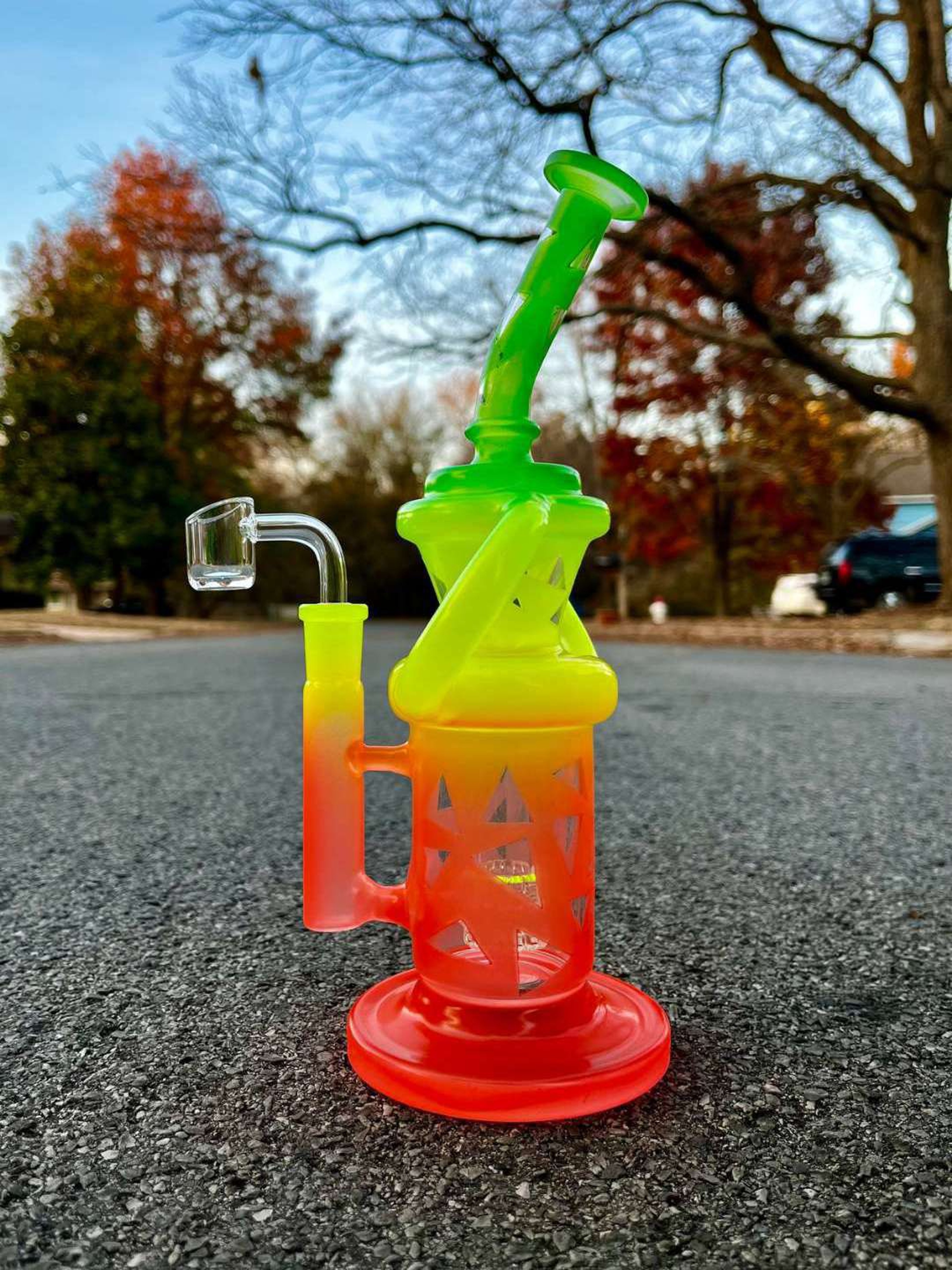 10" Rainbow Glass Recycler Rig image 0