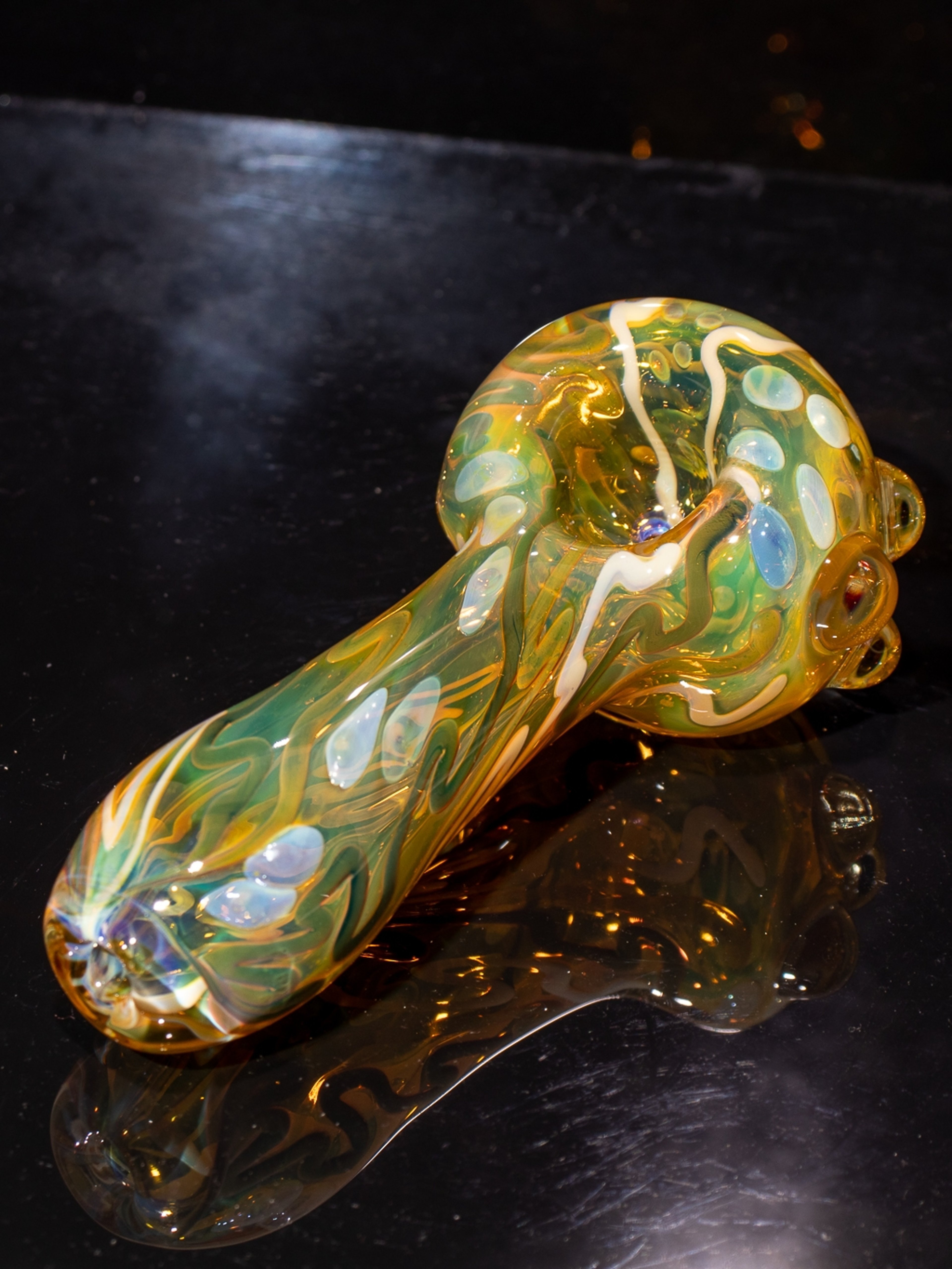 Preview pic of Inside Out Glass Pipe | Silver Fumed Spoon | Color Changing Heady Thick Pipe | #5