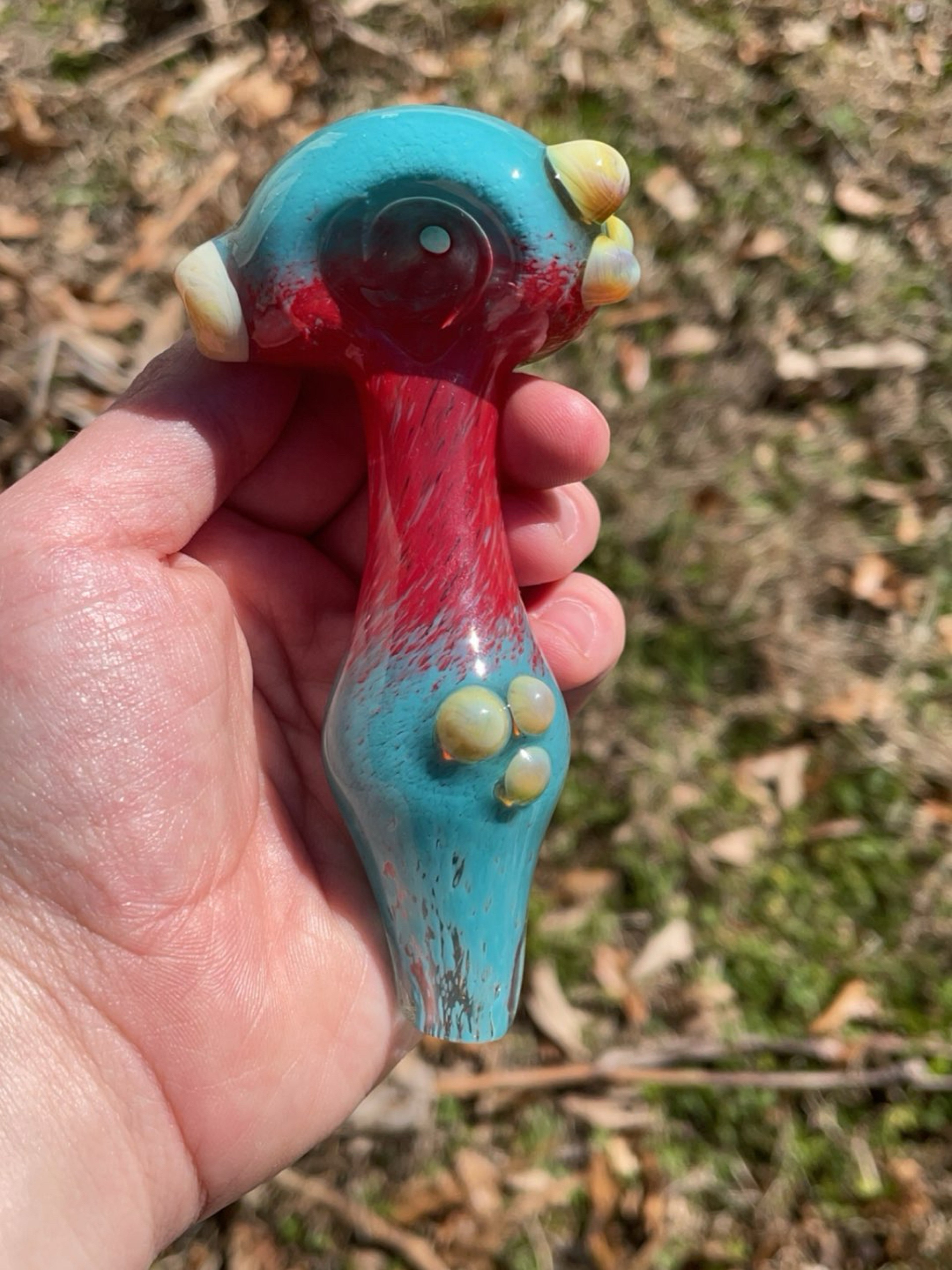 Preview pic of Red & Turquoise Frit bowl