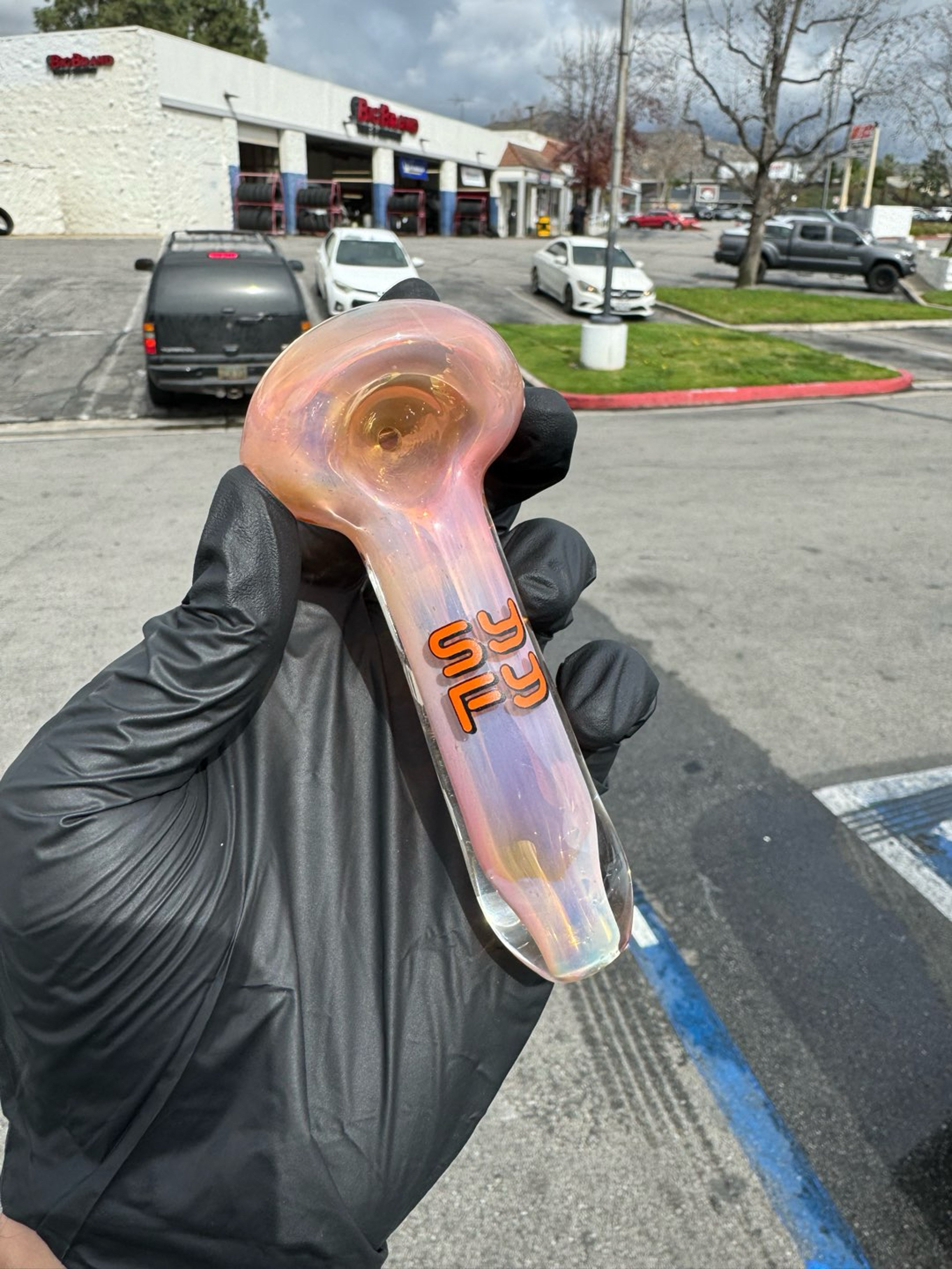 Preview pic of Fumed pink spoon