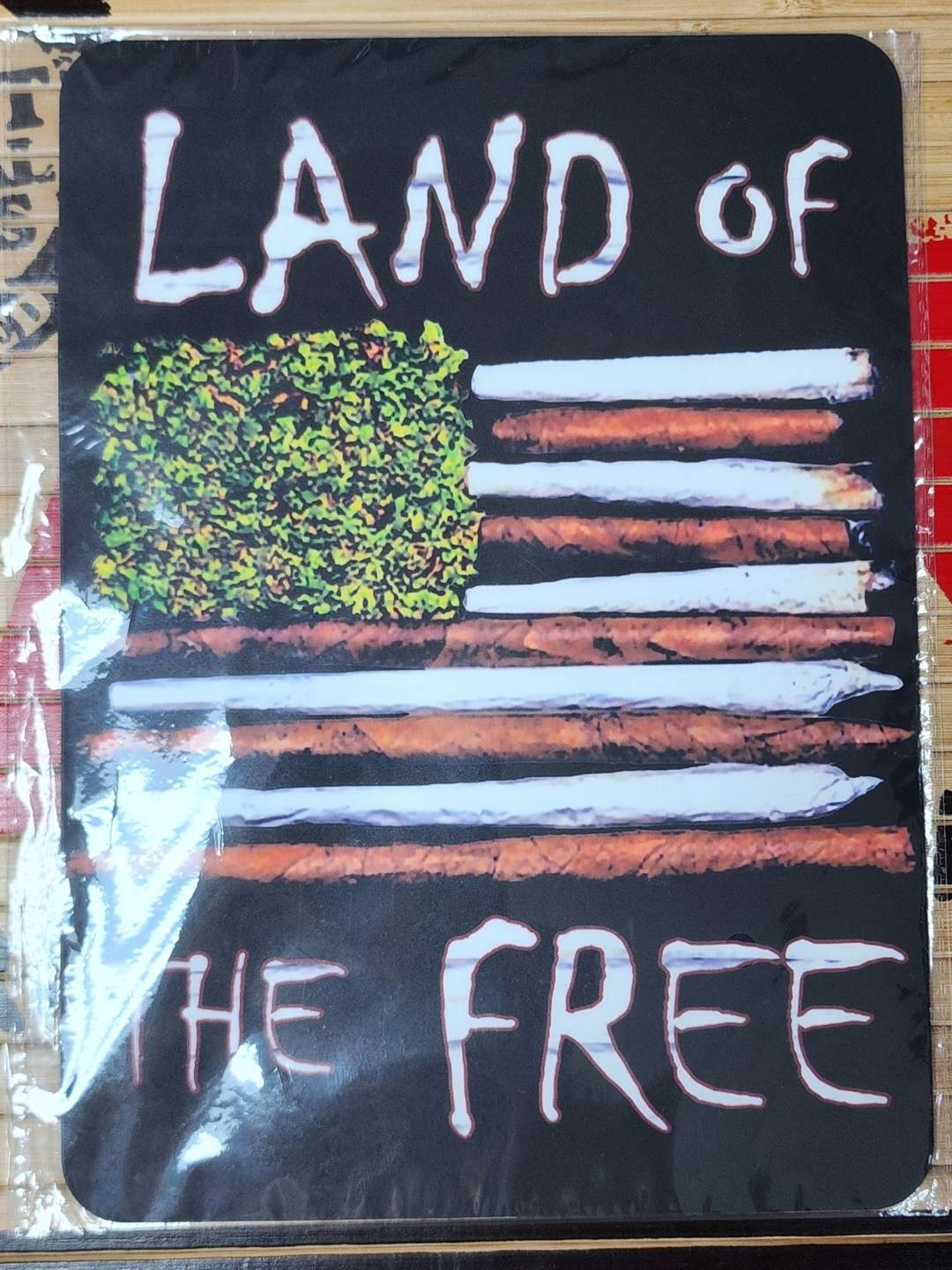 Preview pic of Land of the Free Stoner Flag Mat