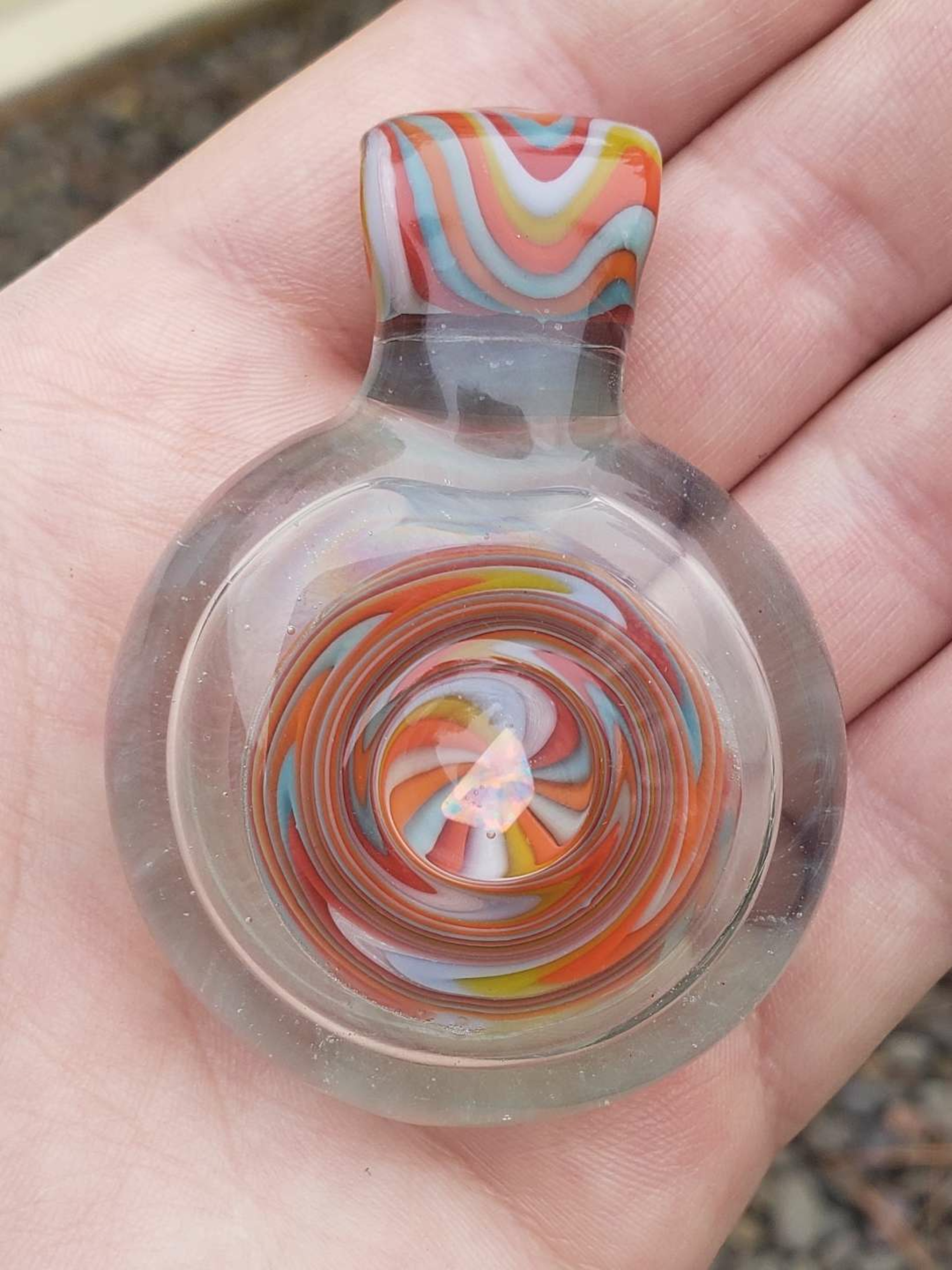 Preview pic of Wigwag Medalion style pendant with an opal accent