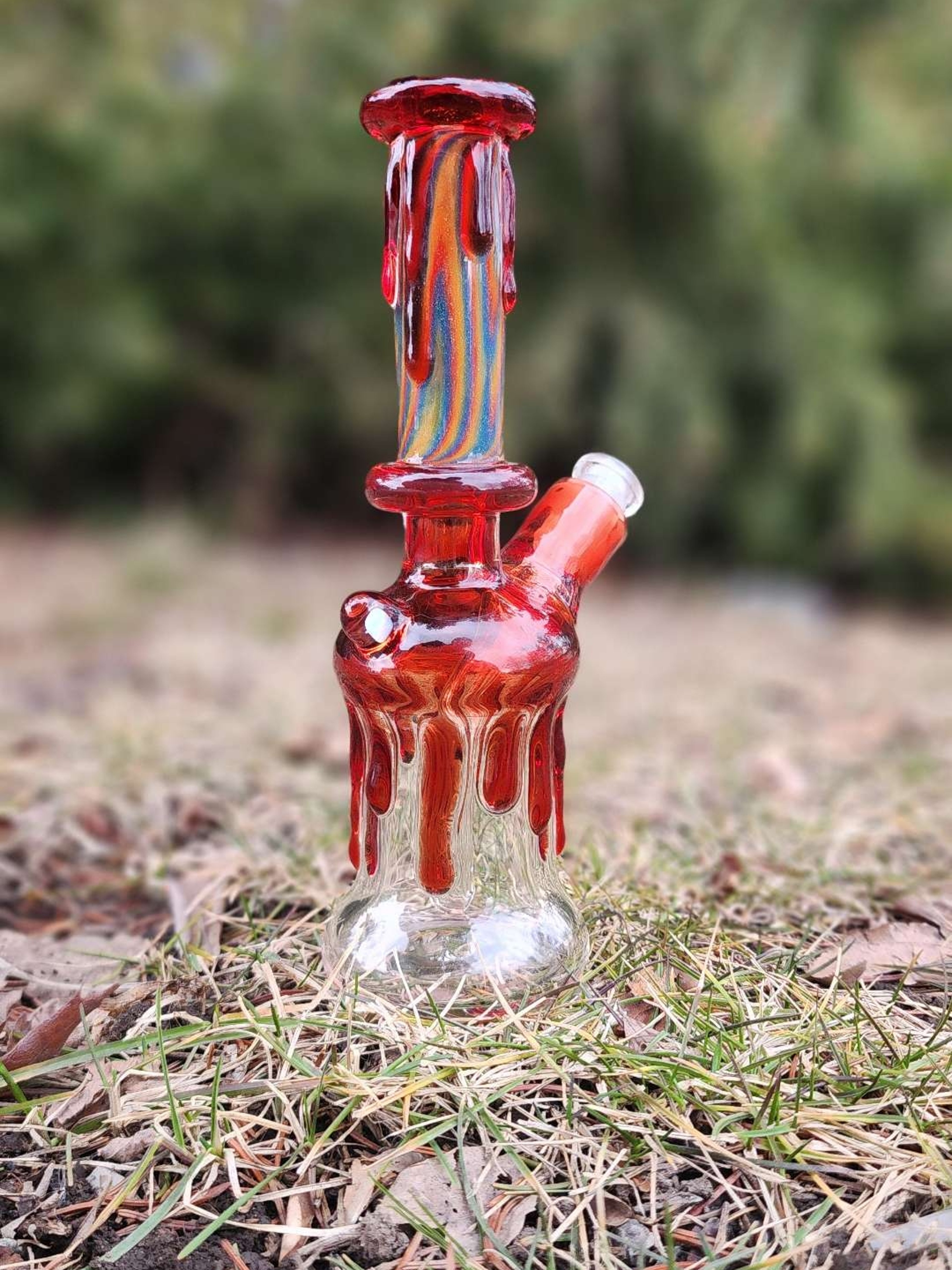 Red Drip Heady Rig with Opal image 0