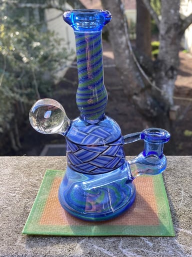 Preview pic of 2017 Matt C Glass 10mm Chipweave Rig in Blue Dream & Dichro