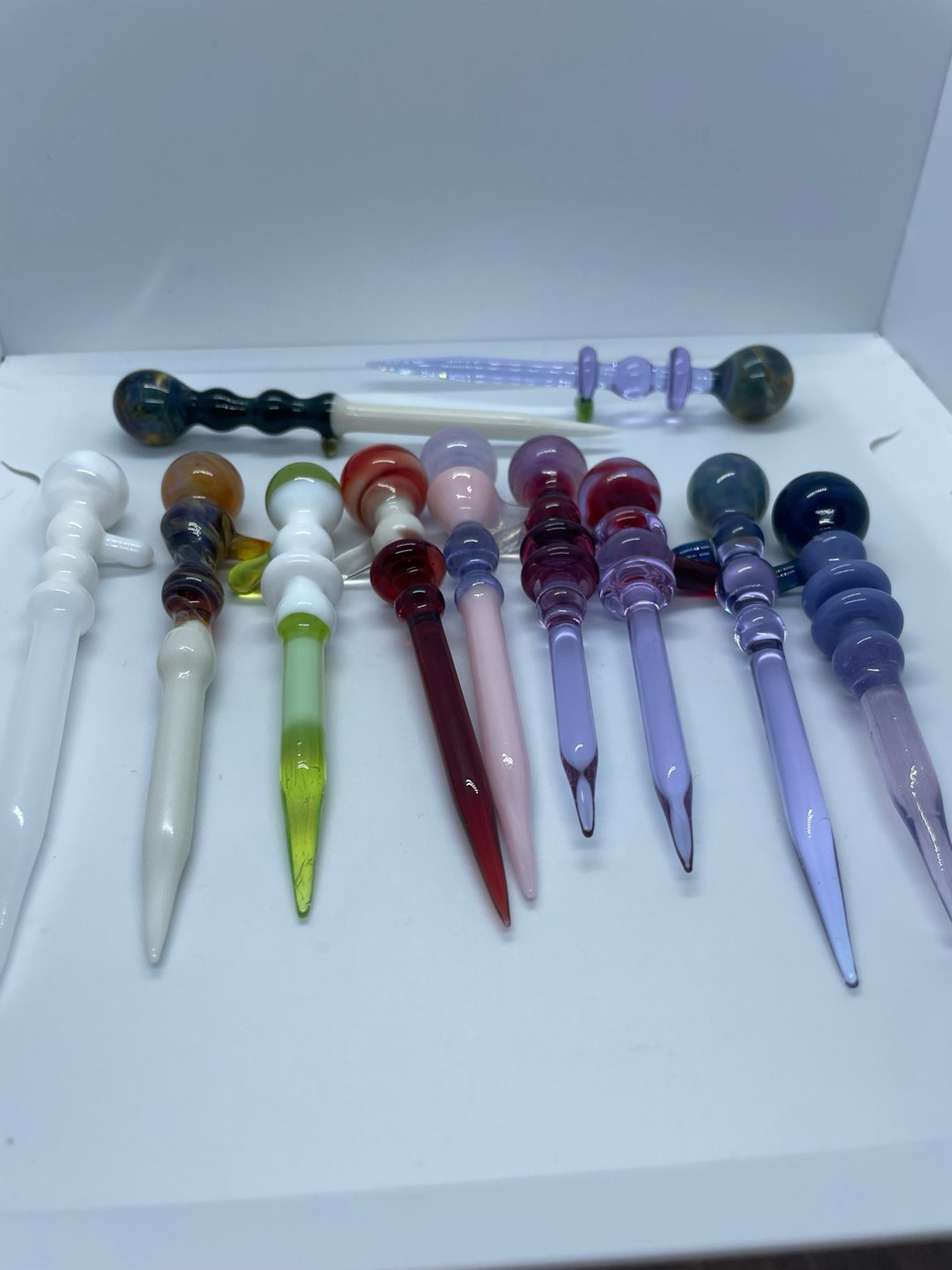 Preview pic of Beautifully intricate Handblown Tools/Pokers